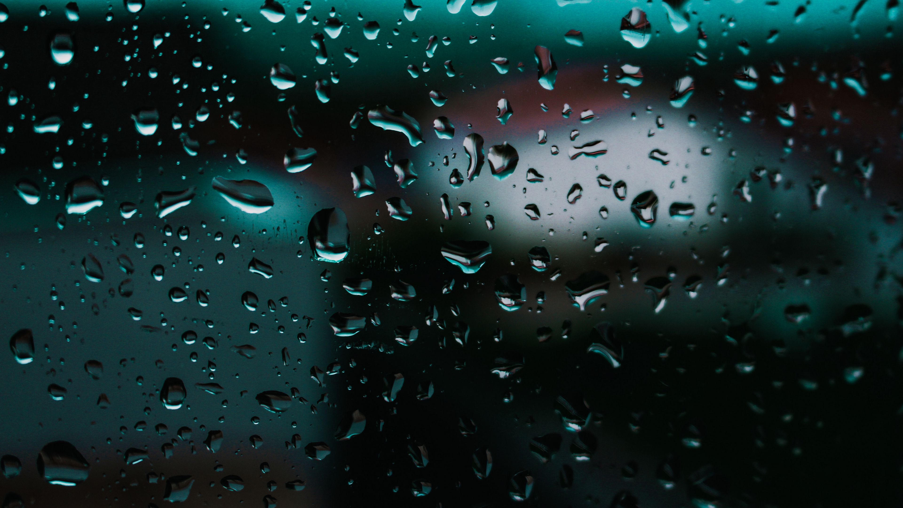 drops, glass, close-up, surface, dark, 4k, HD Wallpaper