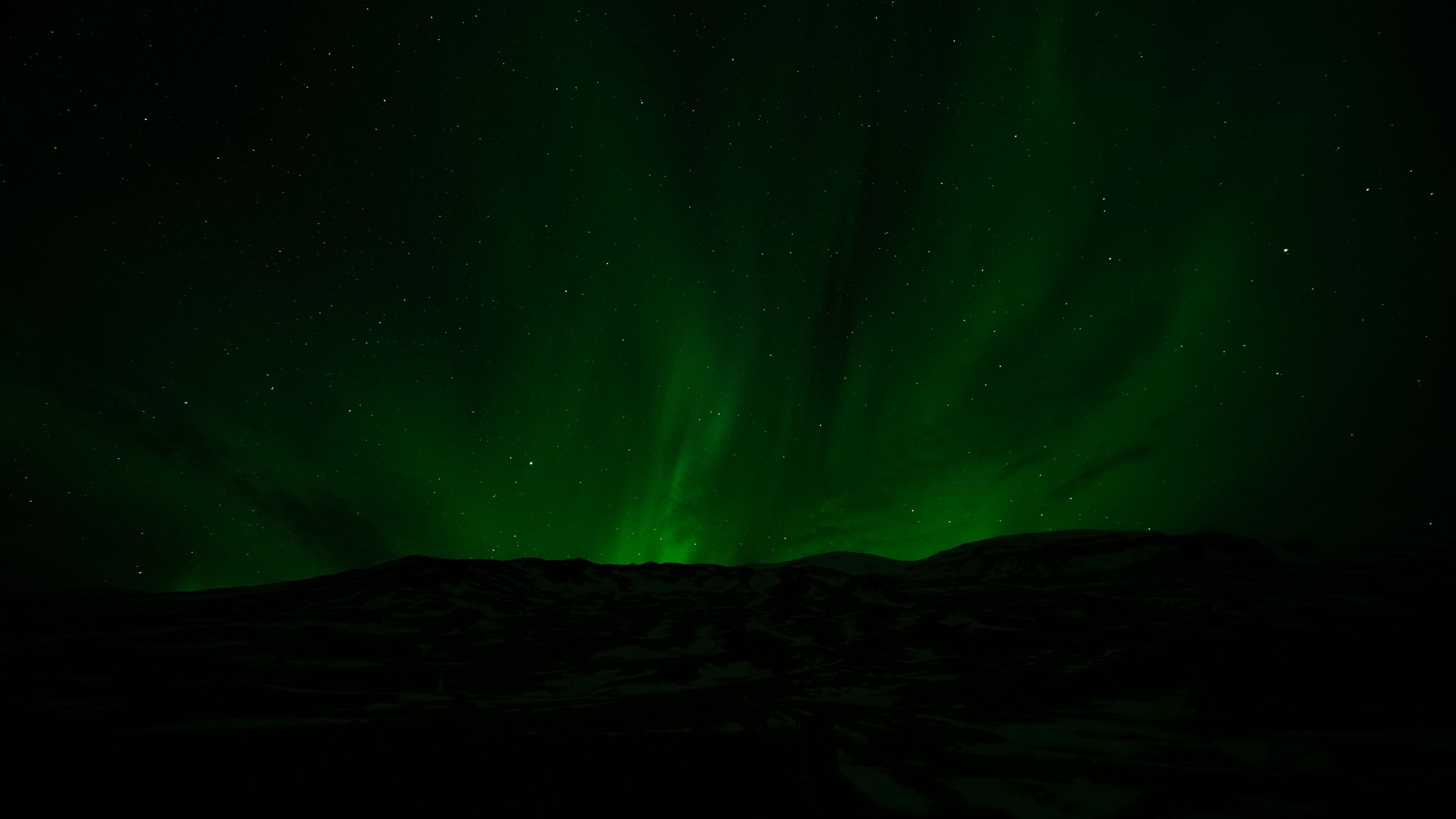 northern lights, aurora, starry sky, night, 4k, HD Wallpaper