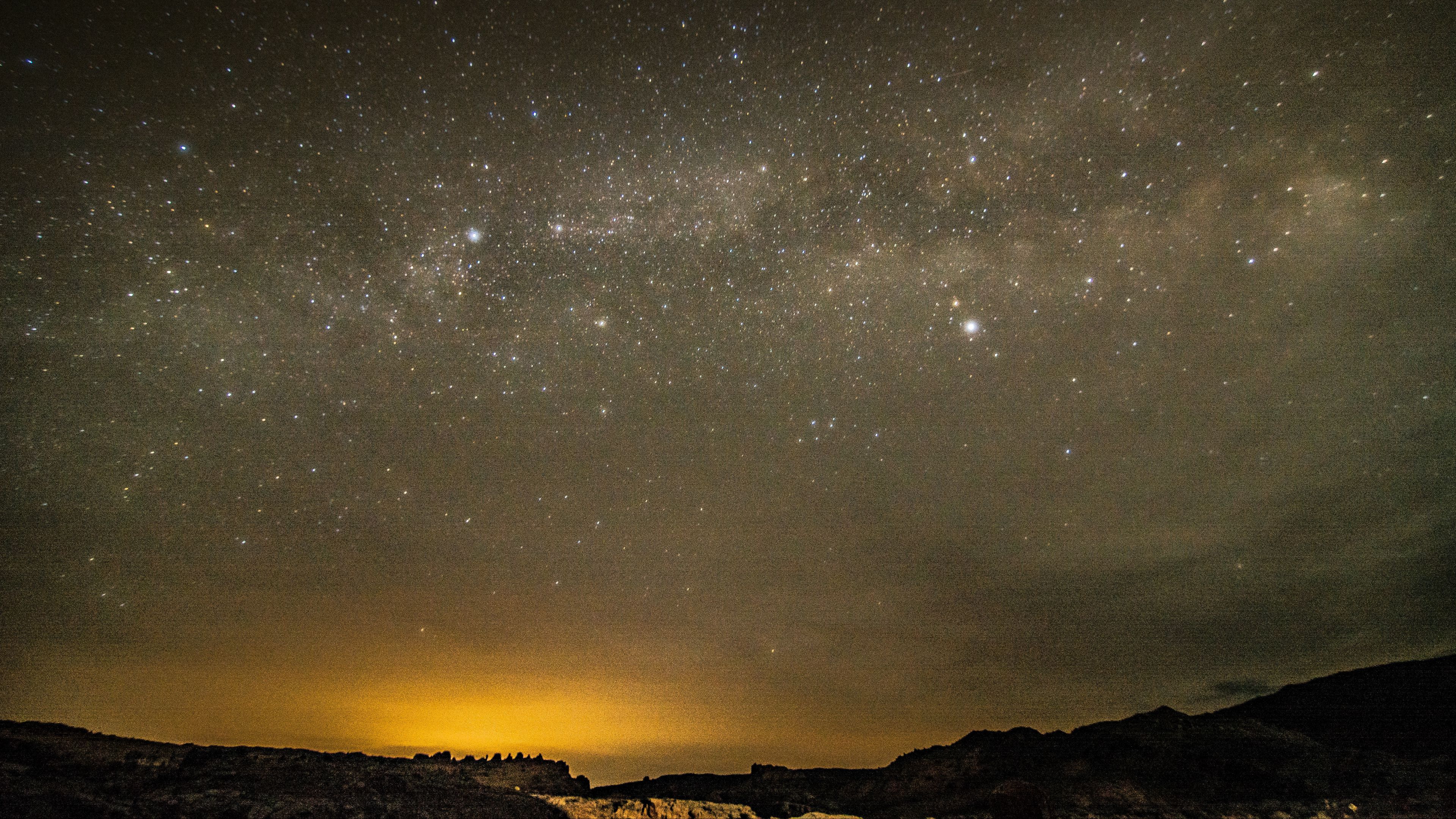 starry sky, stars, night, milky way, 4k, HD Wallpaper