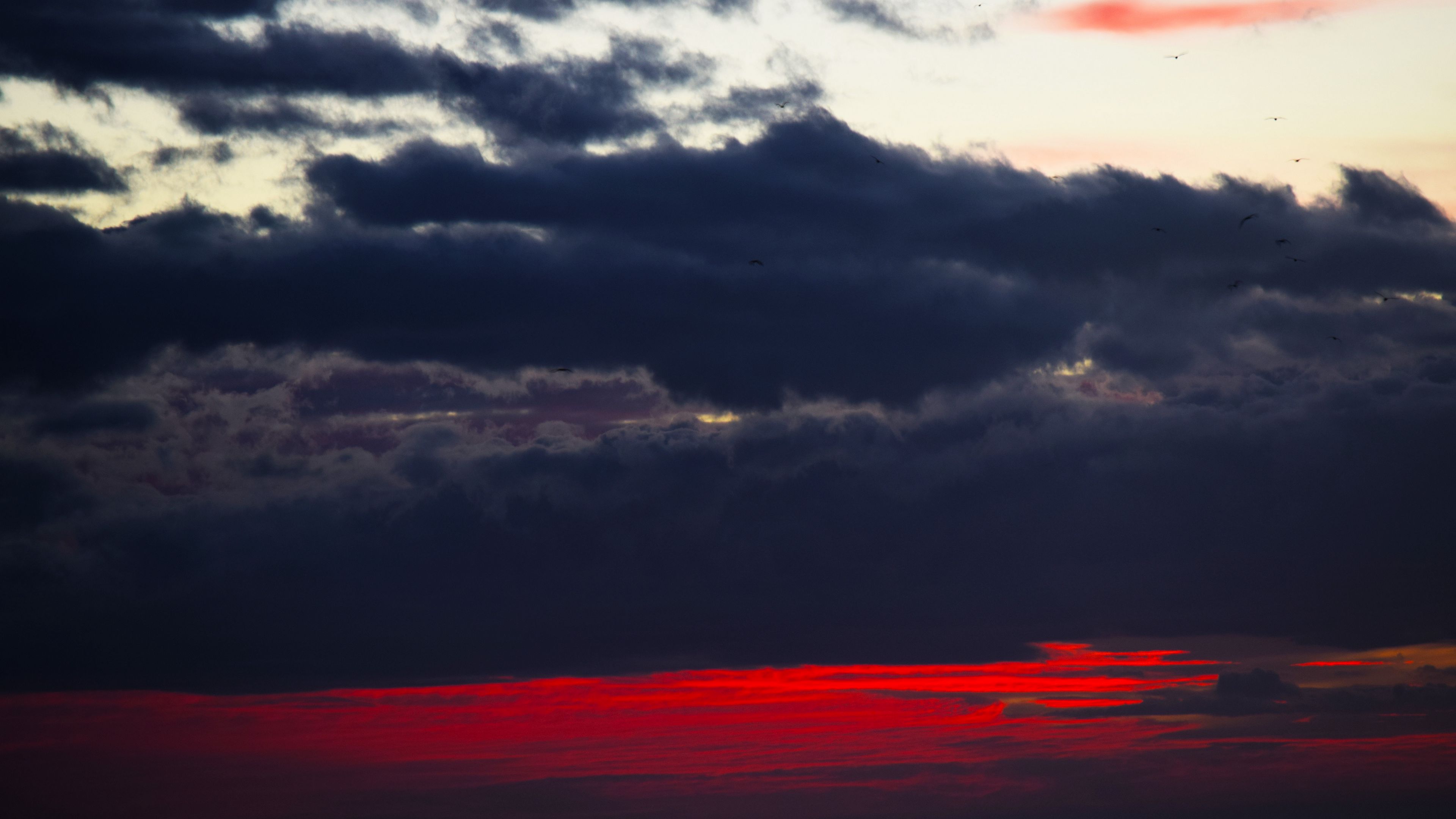 clouds, sunset, sky, 4k, HD Wallpaper