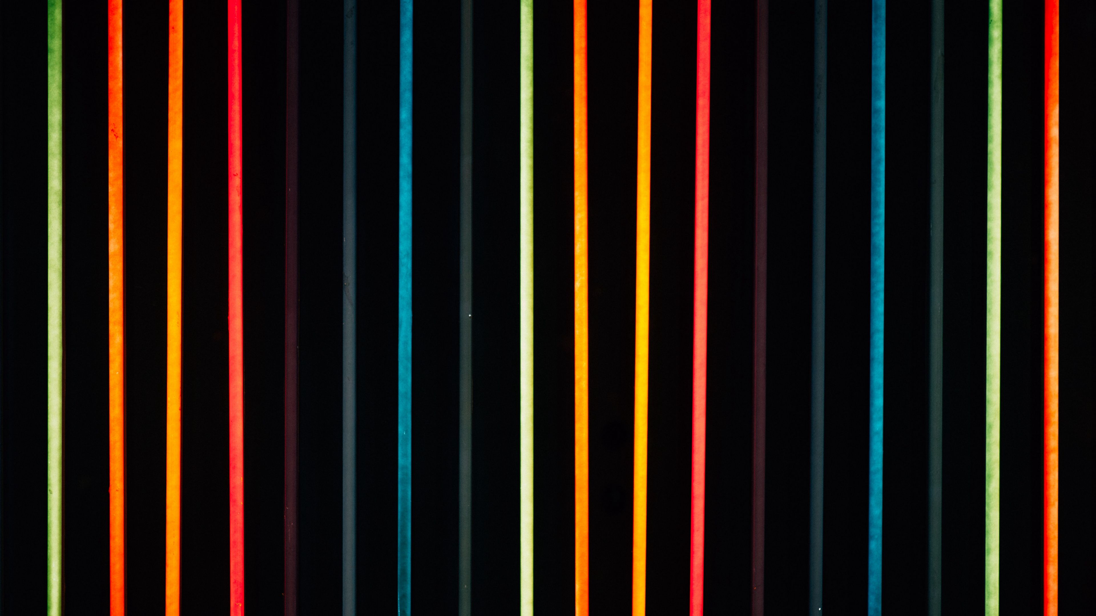 lines, multicolored, neon, light, 4k, HD Wallpaper