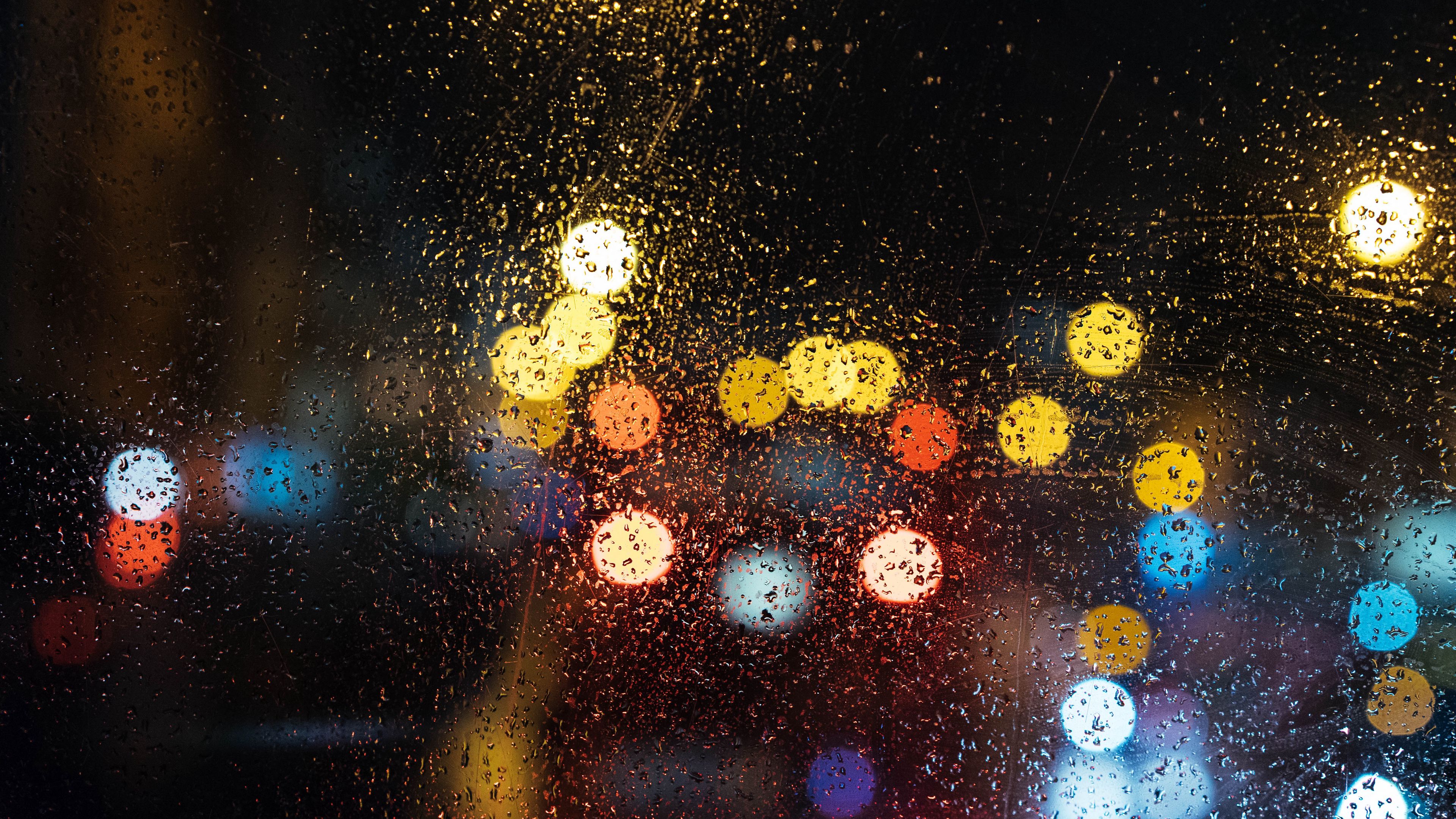 glare, circles, glass, drops, 4k, HD Wallpaper