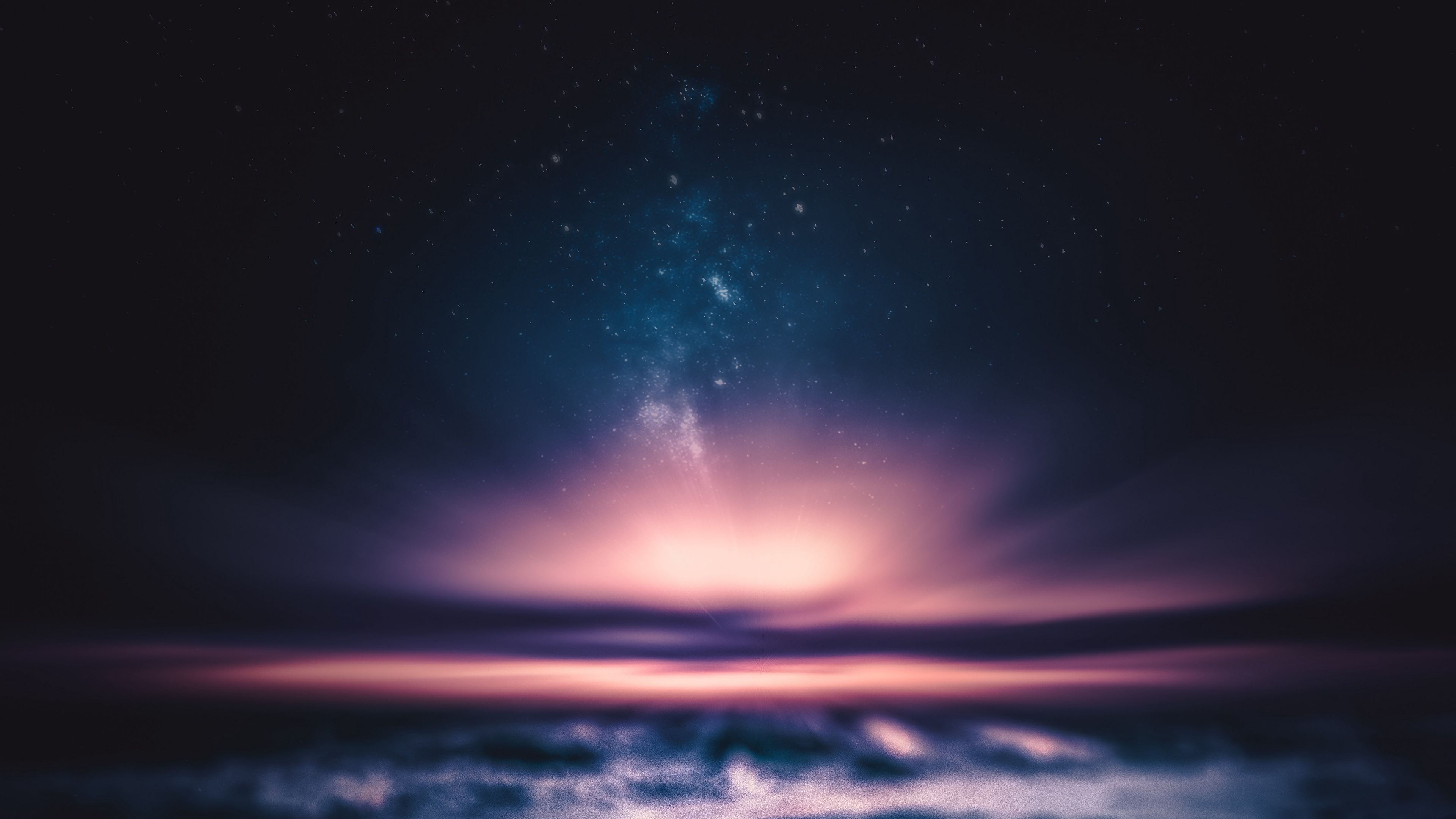 starry sky, space, stones, shore, 4k, HD Wallpaper