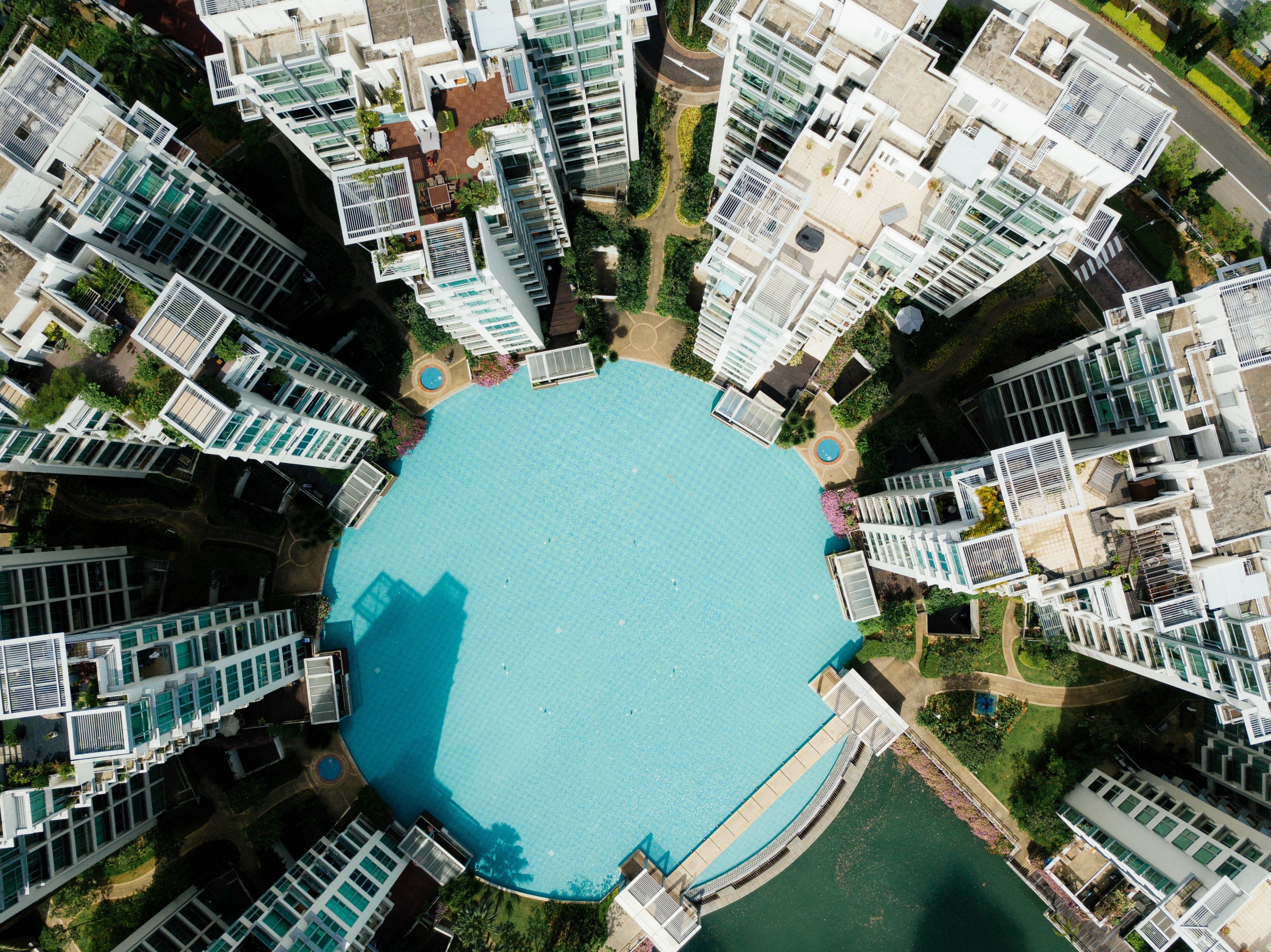architecture apartment building apartment block and blue 4k, HD Wallpaper