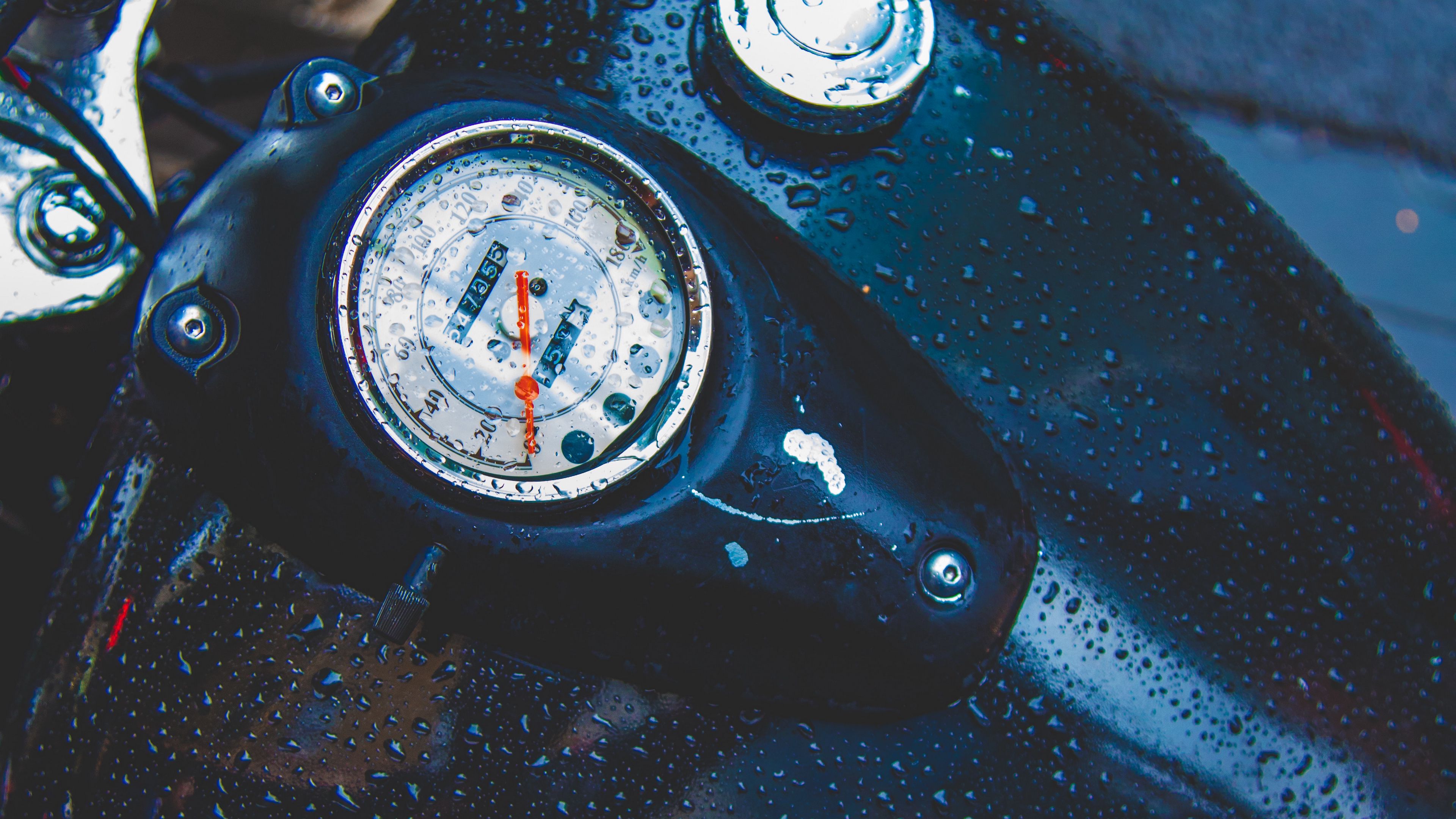 tank, motorcycle, drops, speedometer, 4k, HD Wallpaper