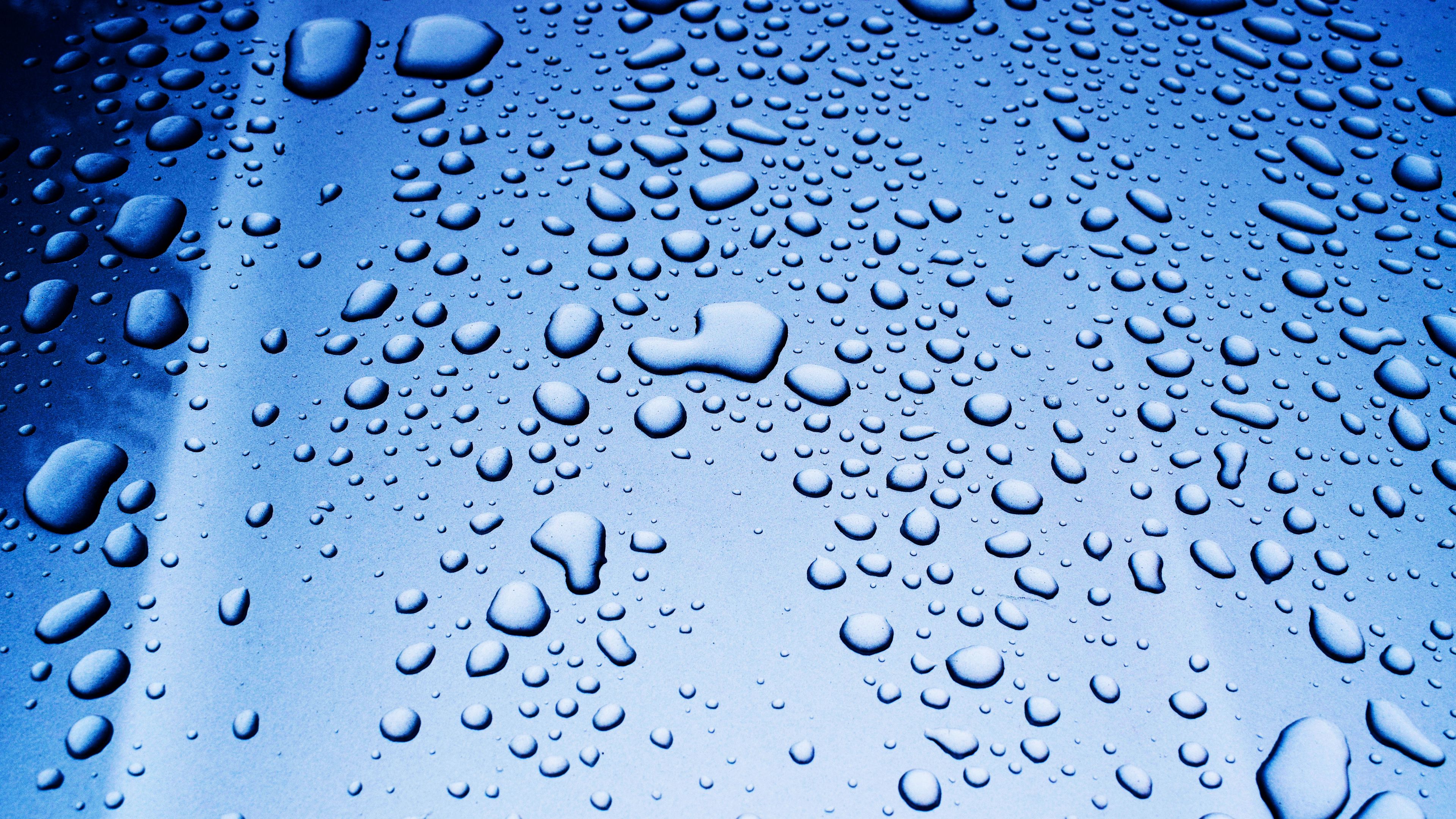 drops, glass, surface, 4k, HD Wallpaper