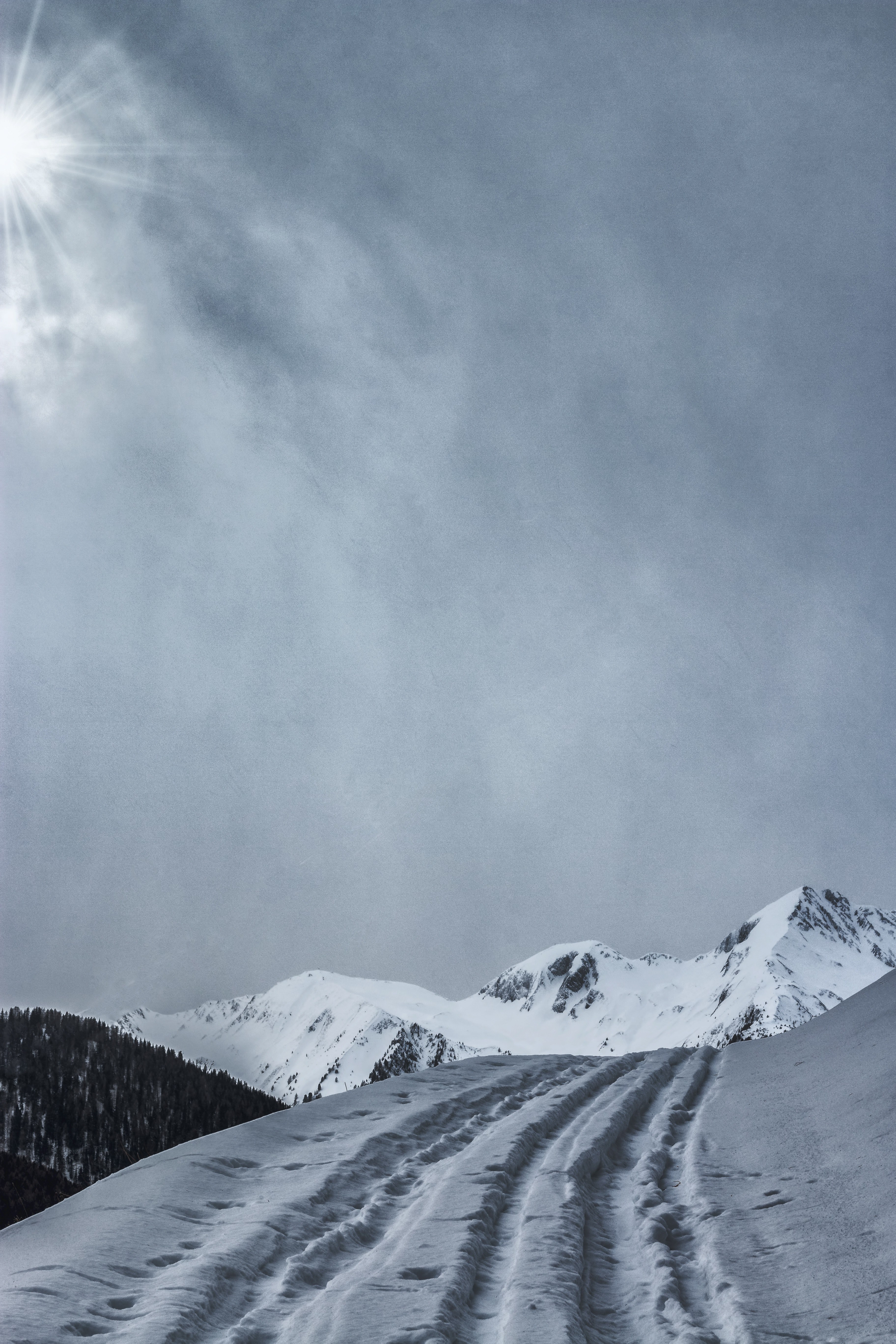 cold track snow and mountain hd, 4k, Phone HD Wallpaper