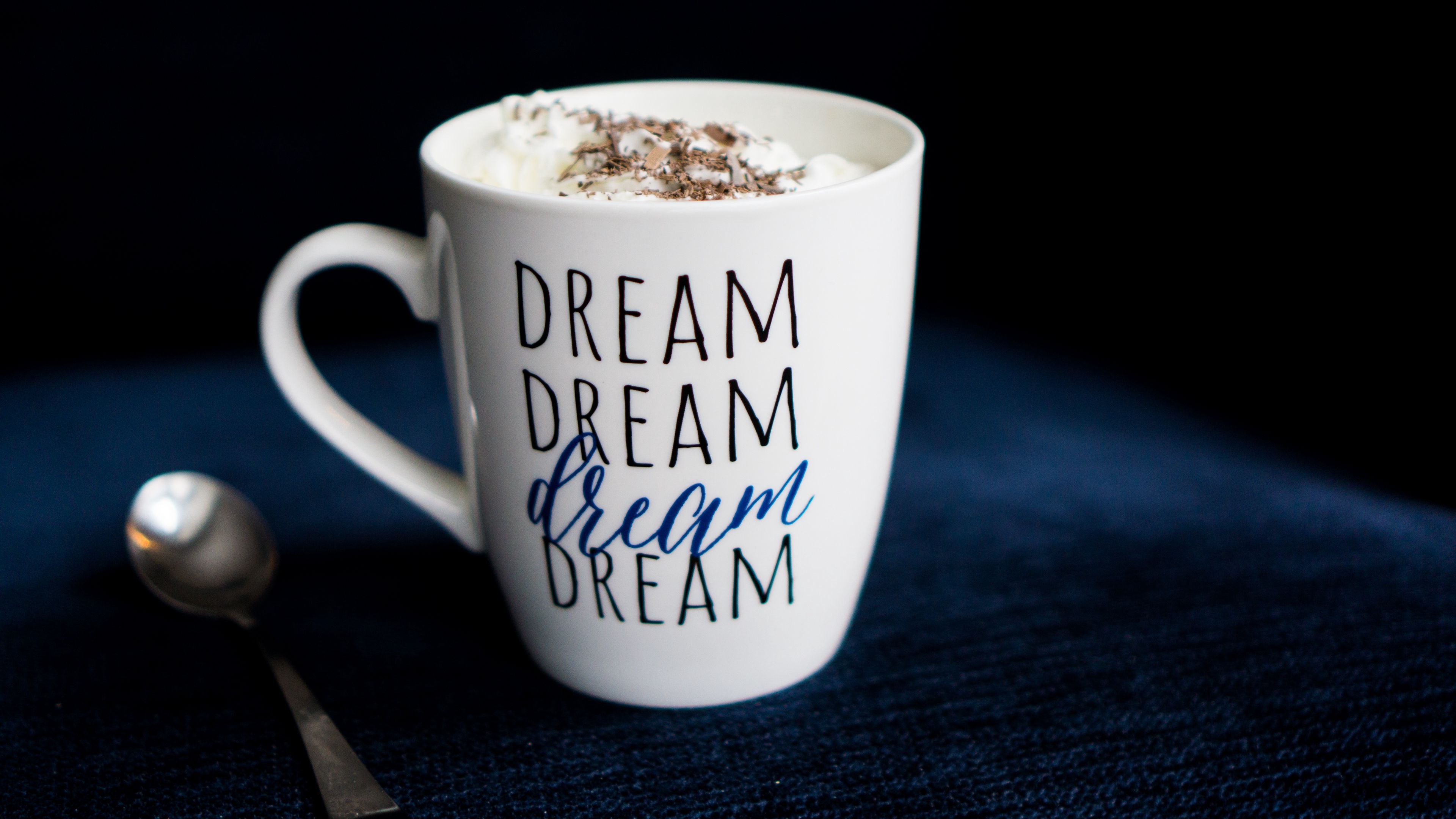 mug, inscription, dream, 4k, HD Wallpaper