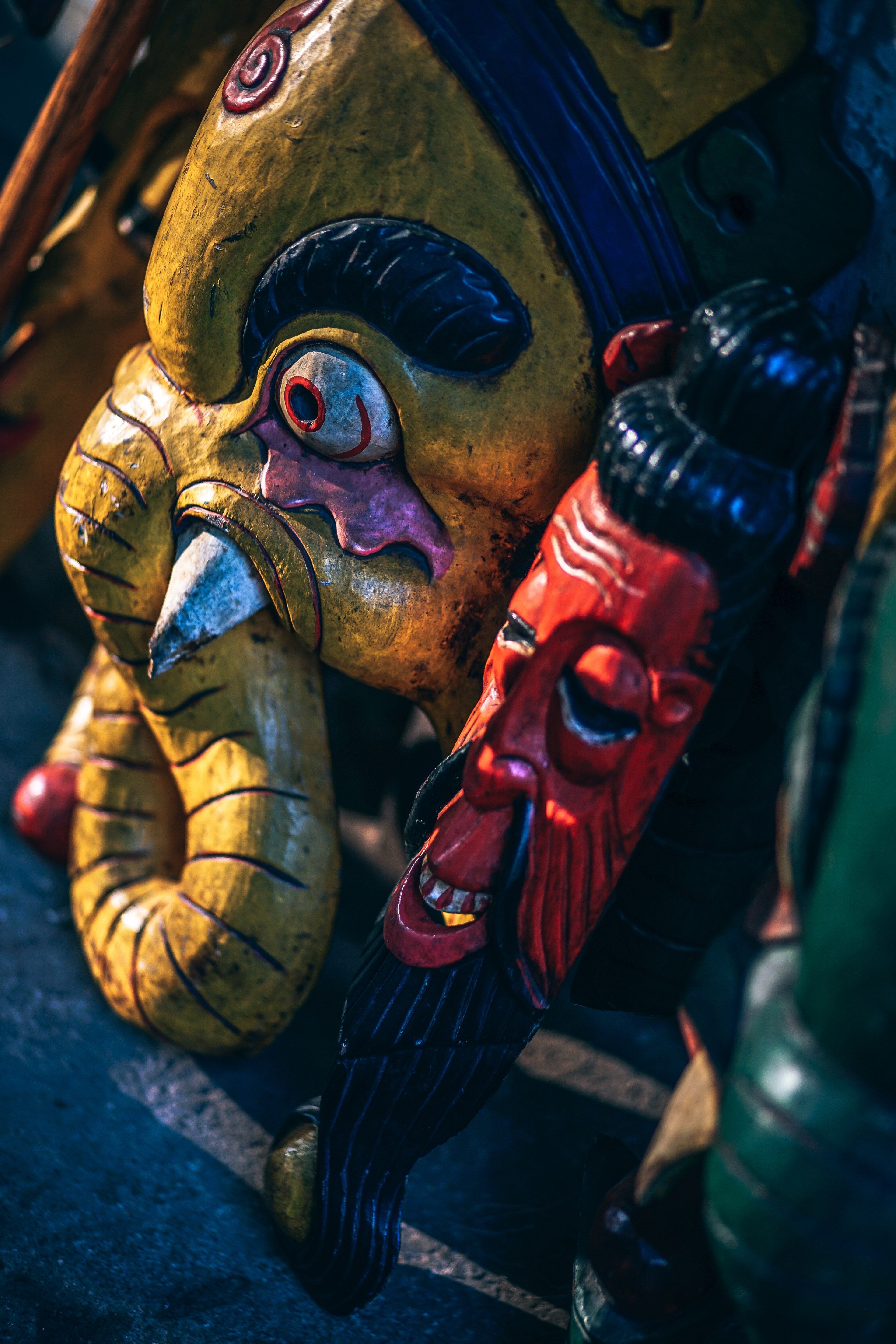 decorative indian masks 4k, Phone HD Wallpaper