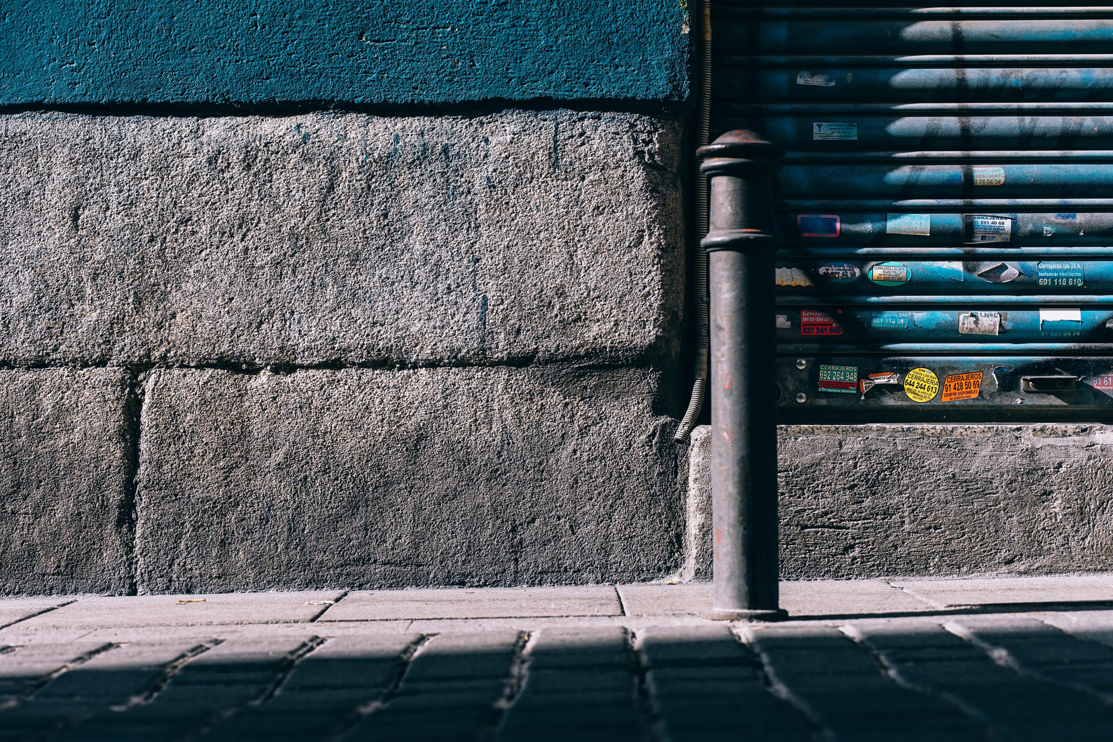 wall brick pavement and shadow 4k, HD Wallpaper