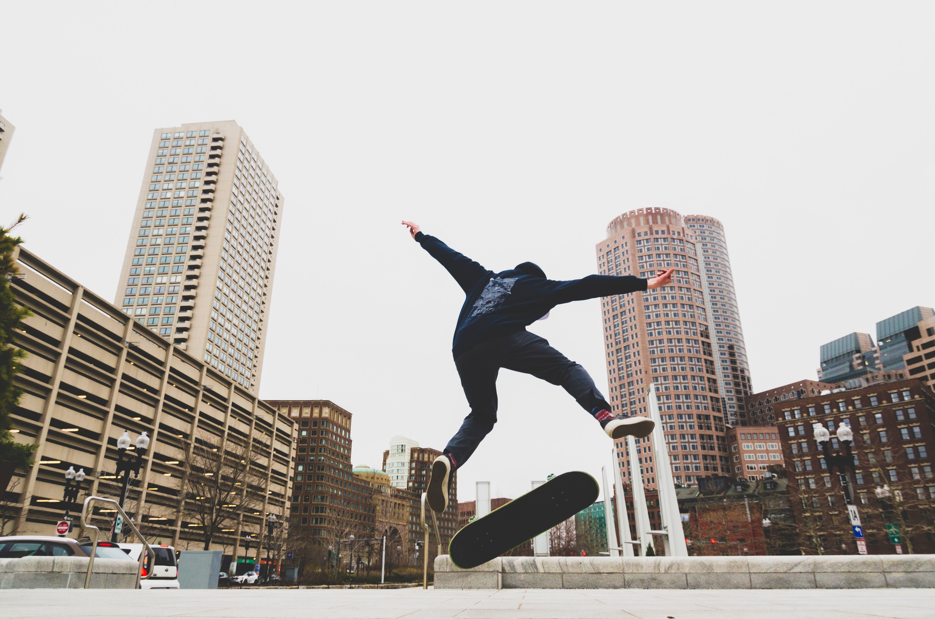 downtown architecture active and happy 4k, HD Wallpaper