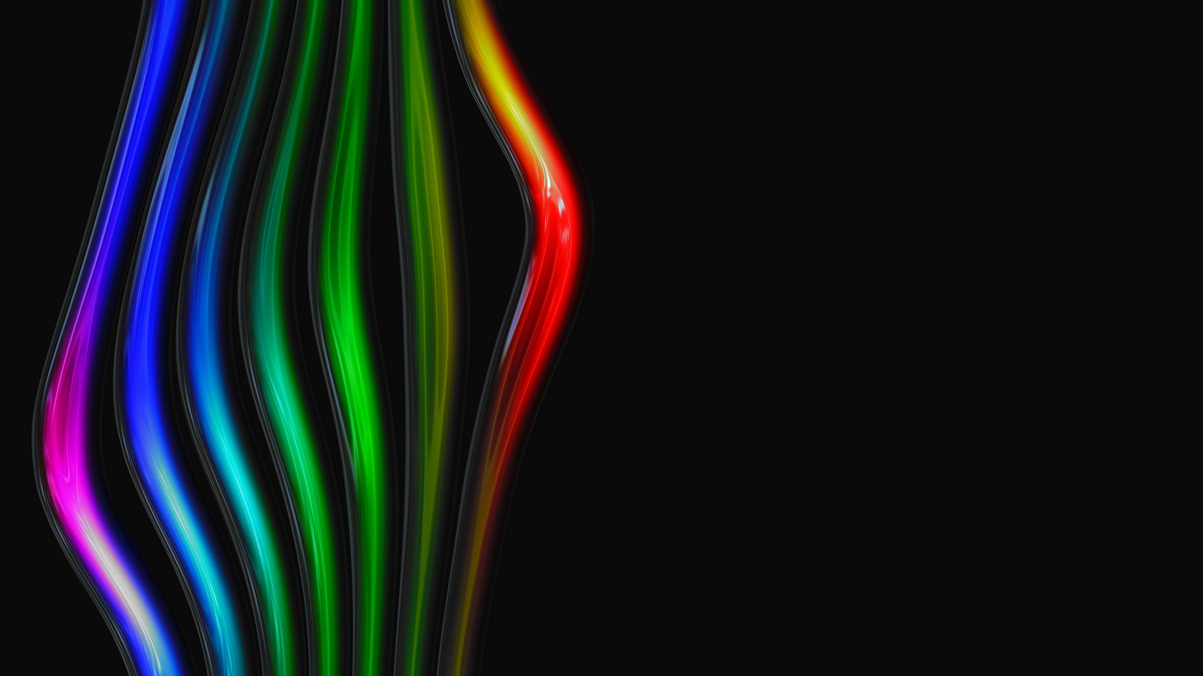 lines, stripes, multicolored, rainbow, 4k, HD Wallpaper