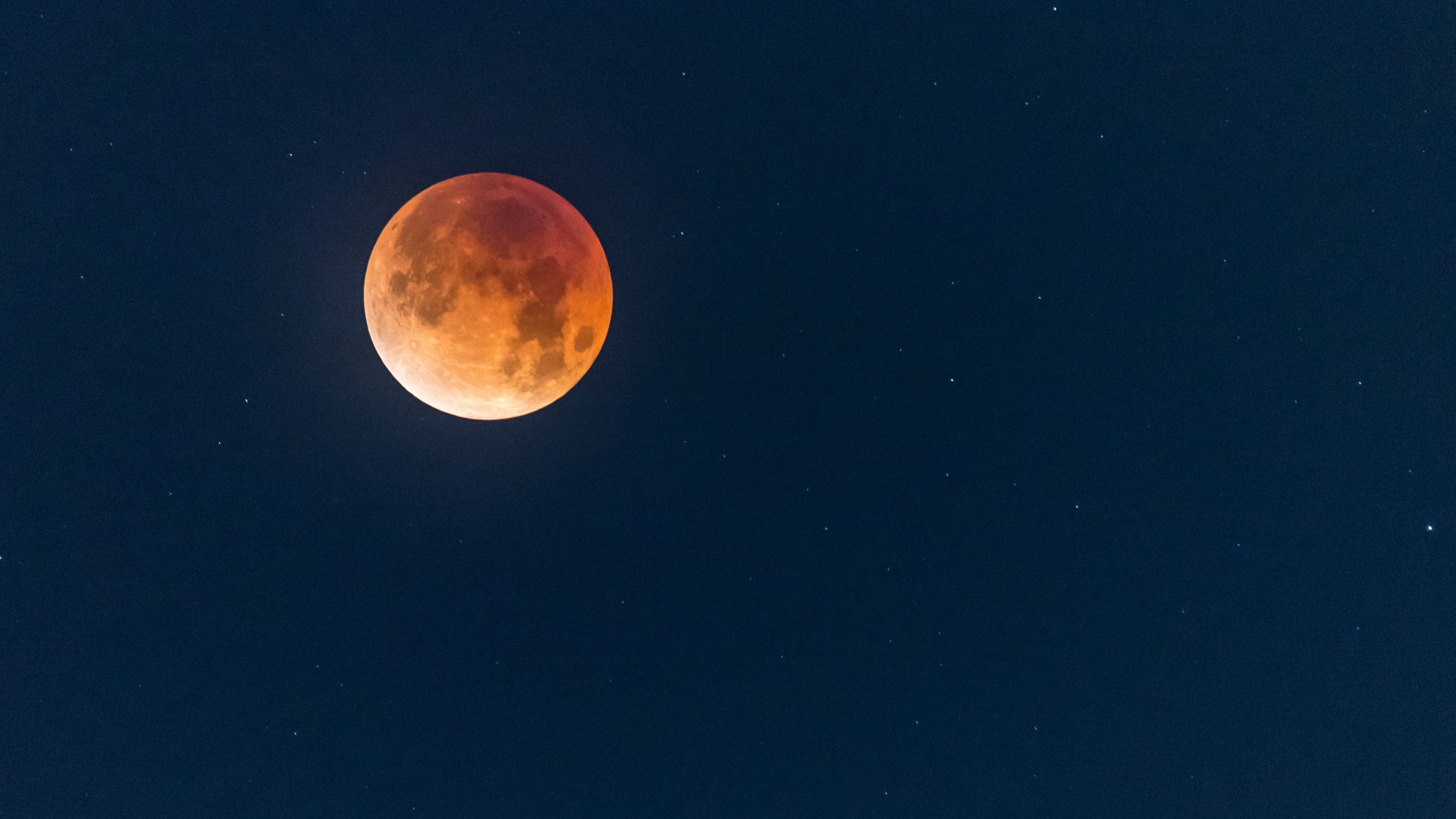 moon, full moon, starry sky, 4k, HD Wallpaper