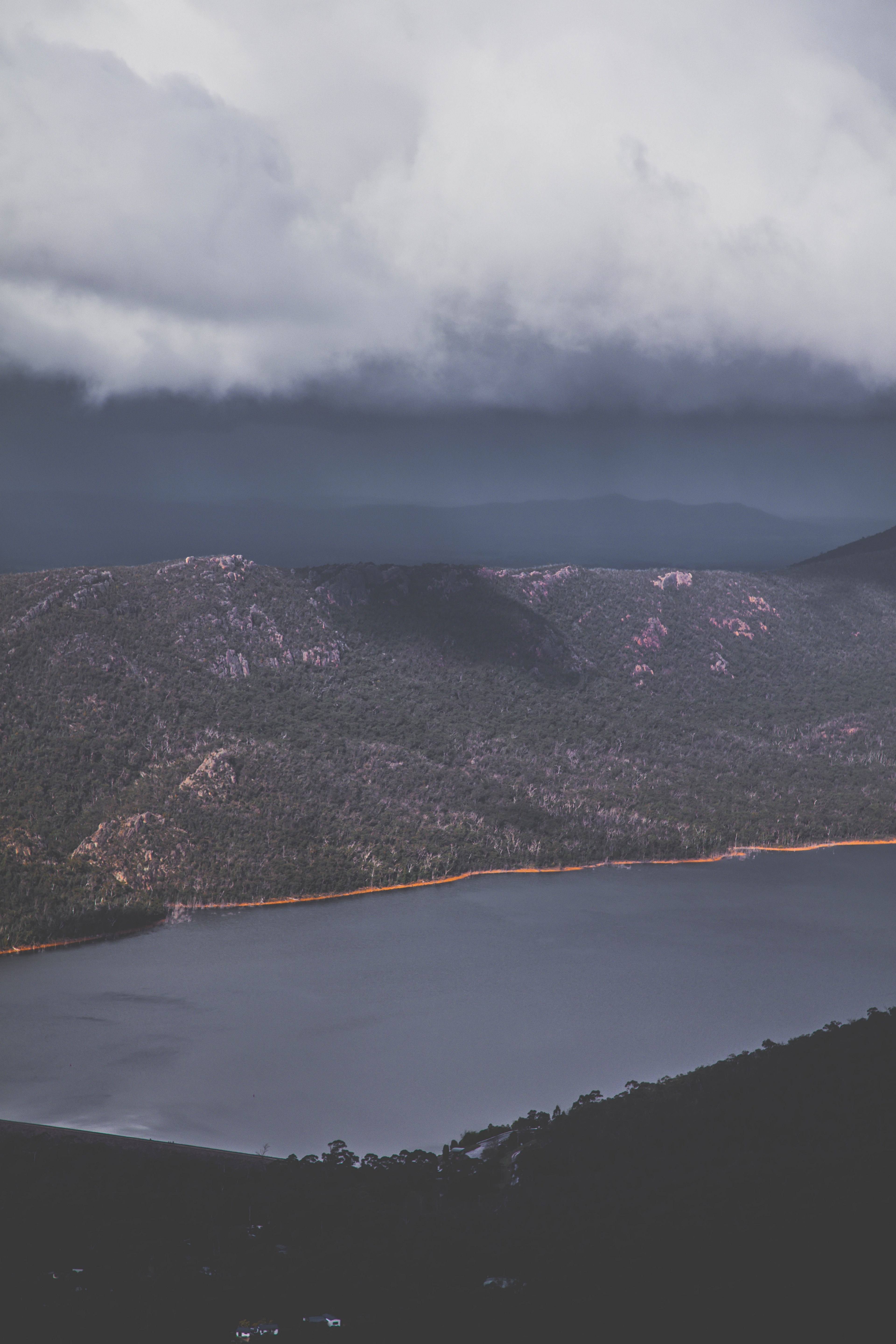 lake cloud layered landscape and landscape hd, 4k, Phone HD Wallpaper