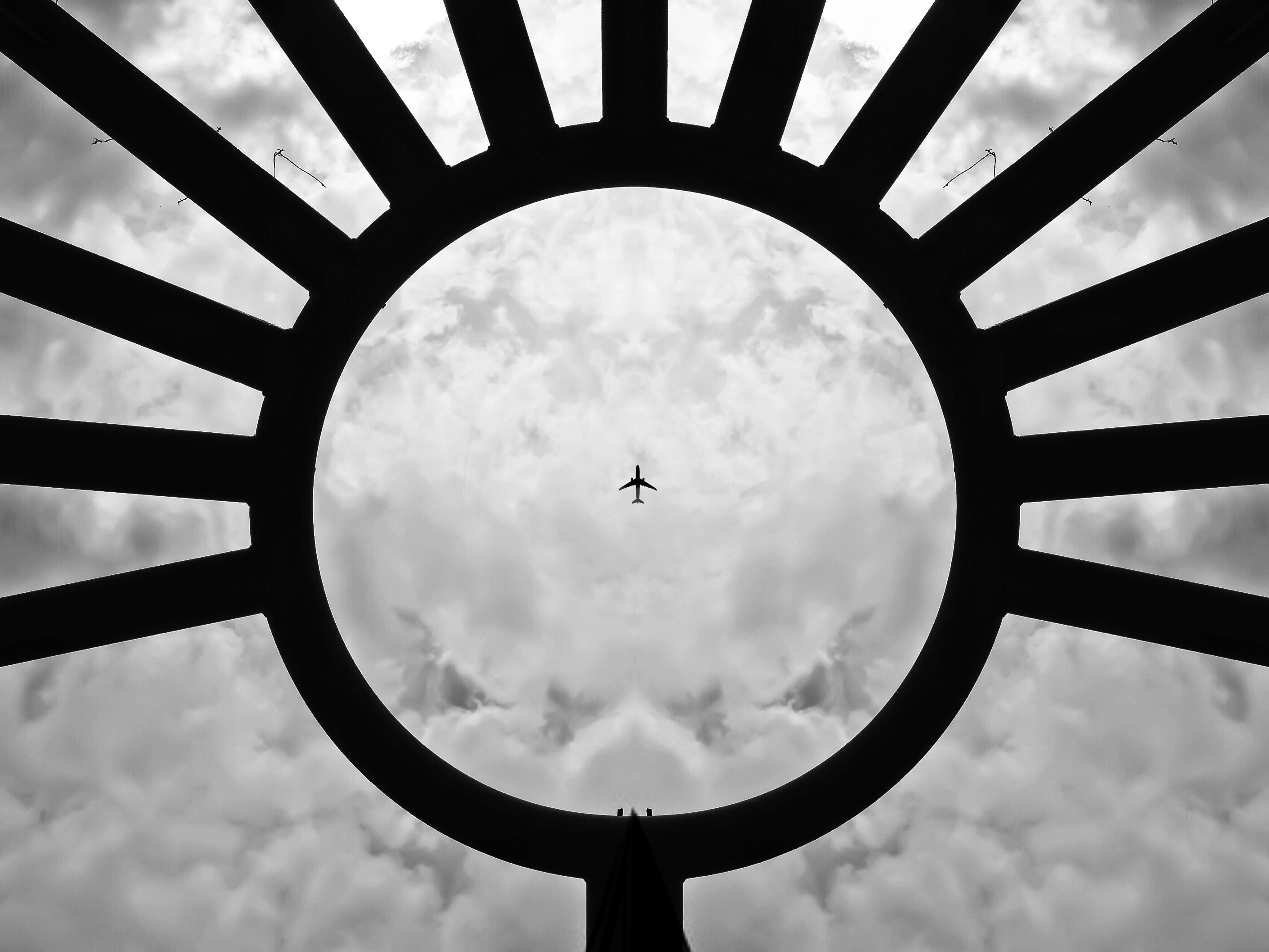 bw vsco aeroplane and skyview 4k, HD Wallpaper