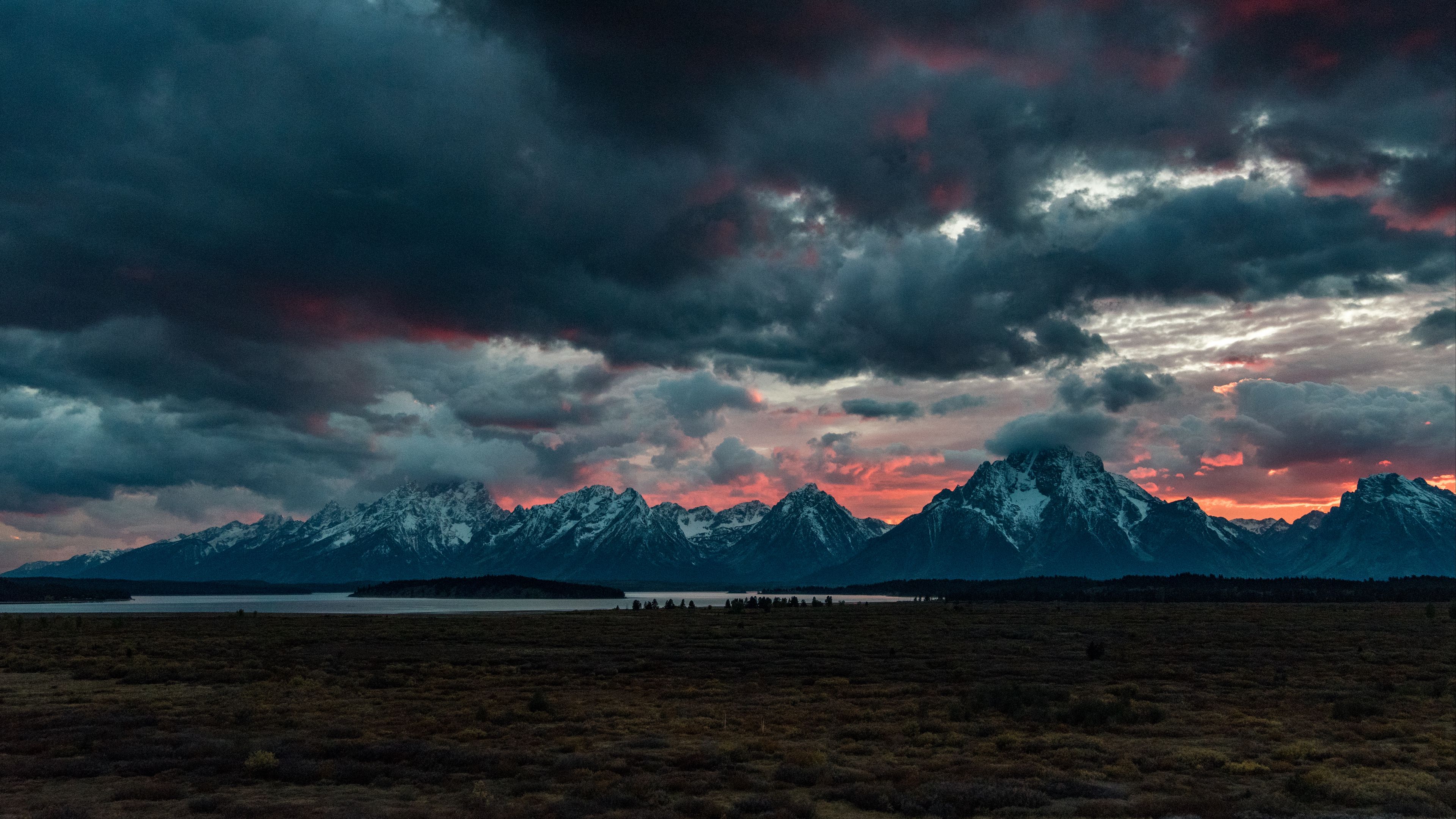 mountains, clouds, cloudy, sky, 4k, HD Wallpaper