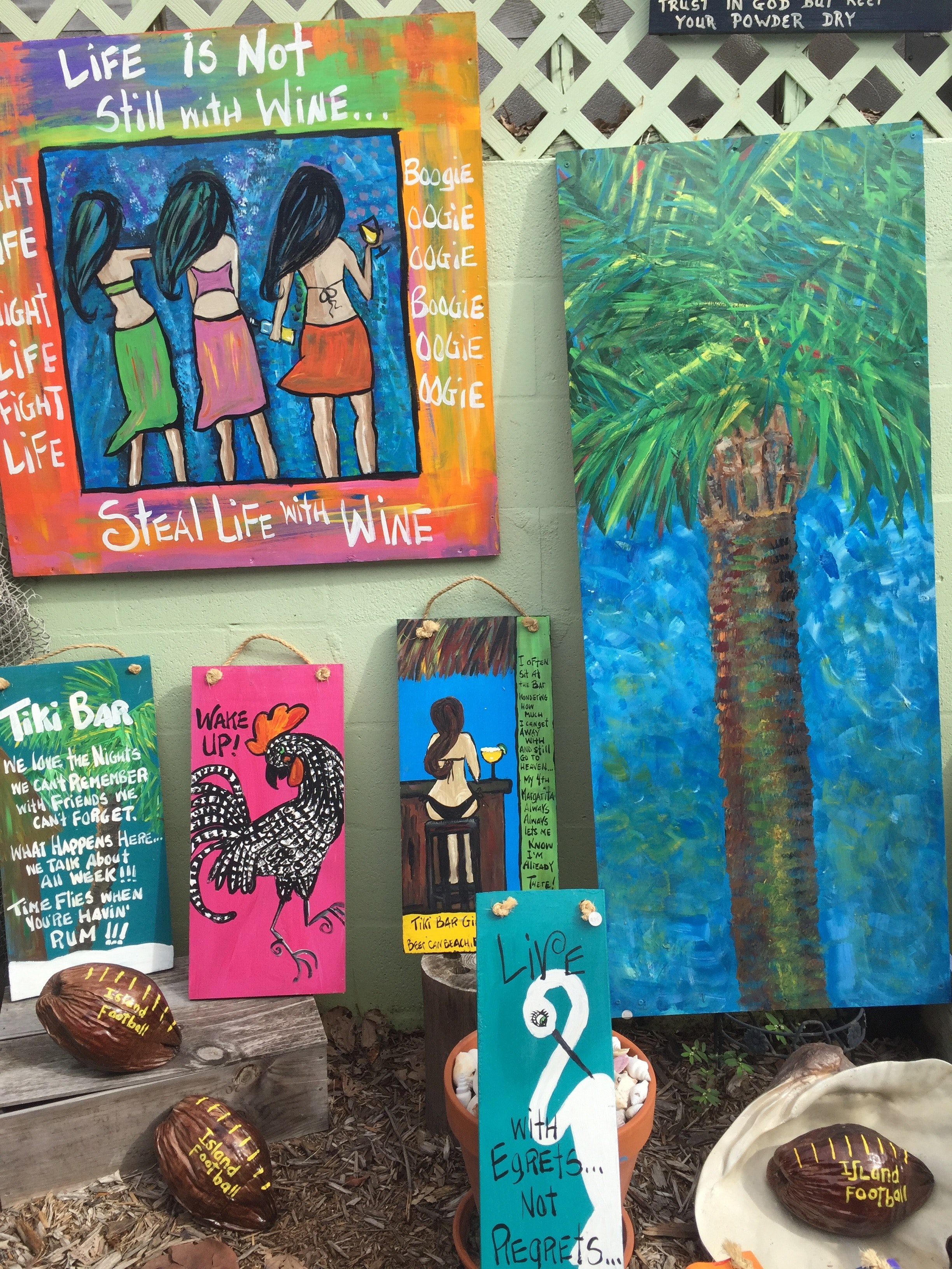 folk art rhondak island chime and florida hd, 4k, Phone HD Wallpaper