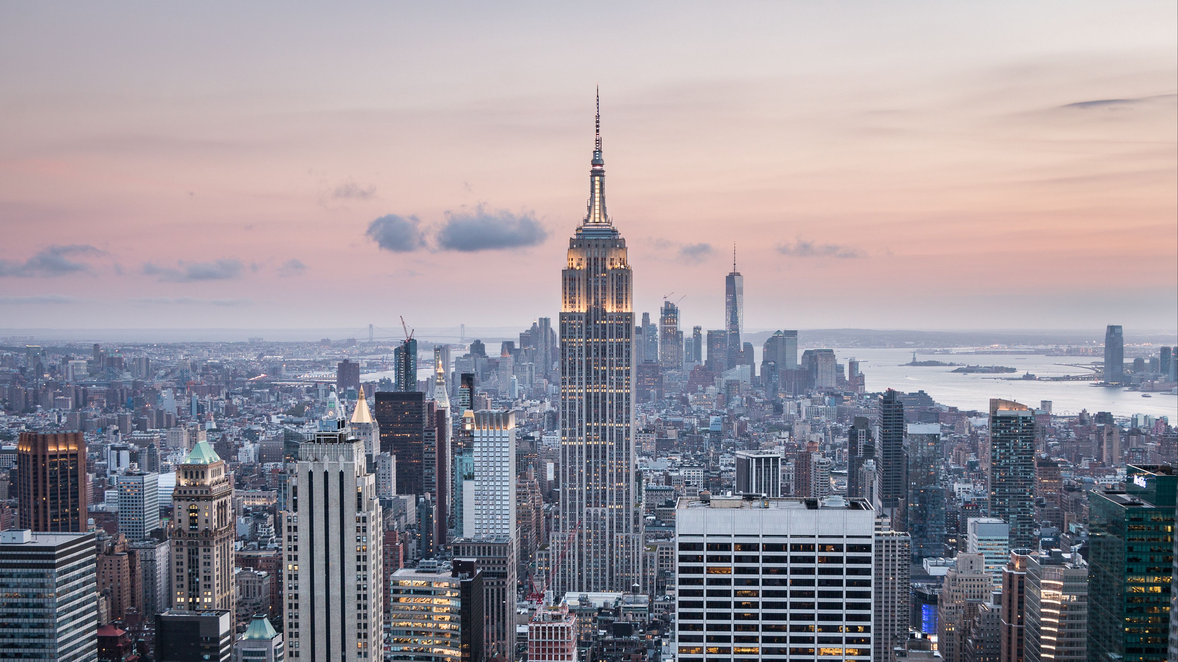 new york, usa, skyscrapers, top view, 4k, HD Wallpaper