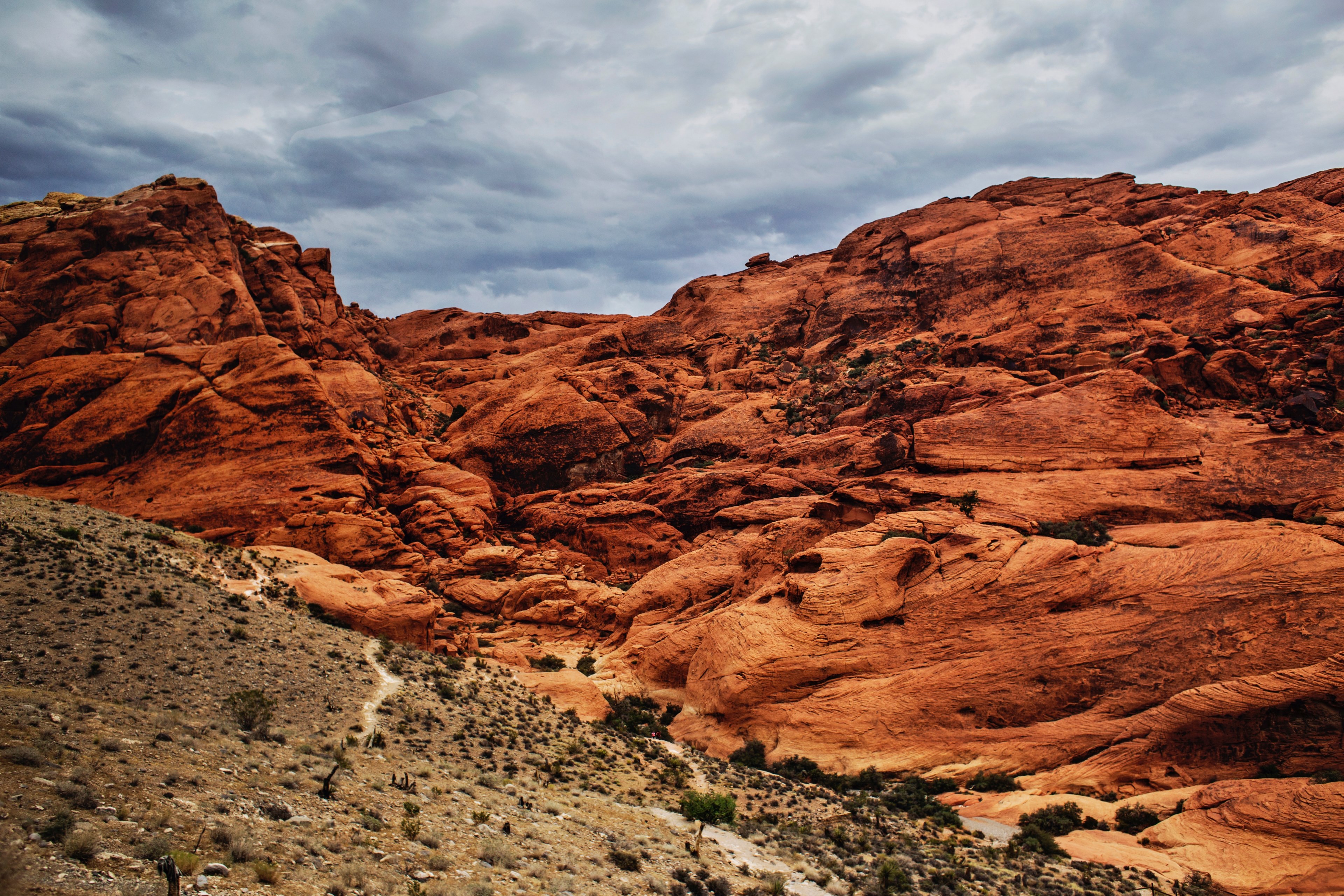 mountainside view of red rock canyon national conservation area, red desert rocks 4k, HD Wallpaper