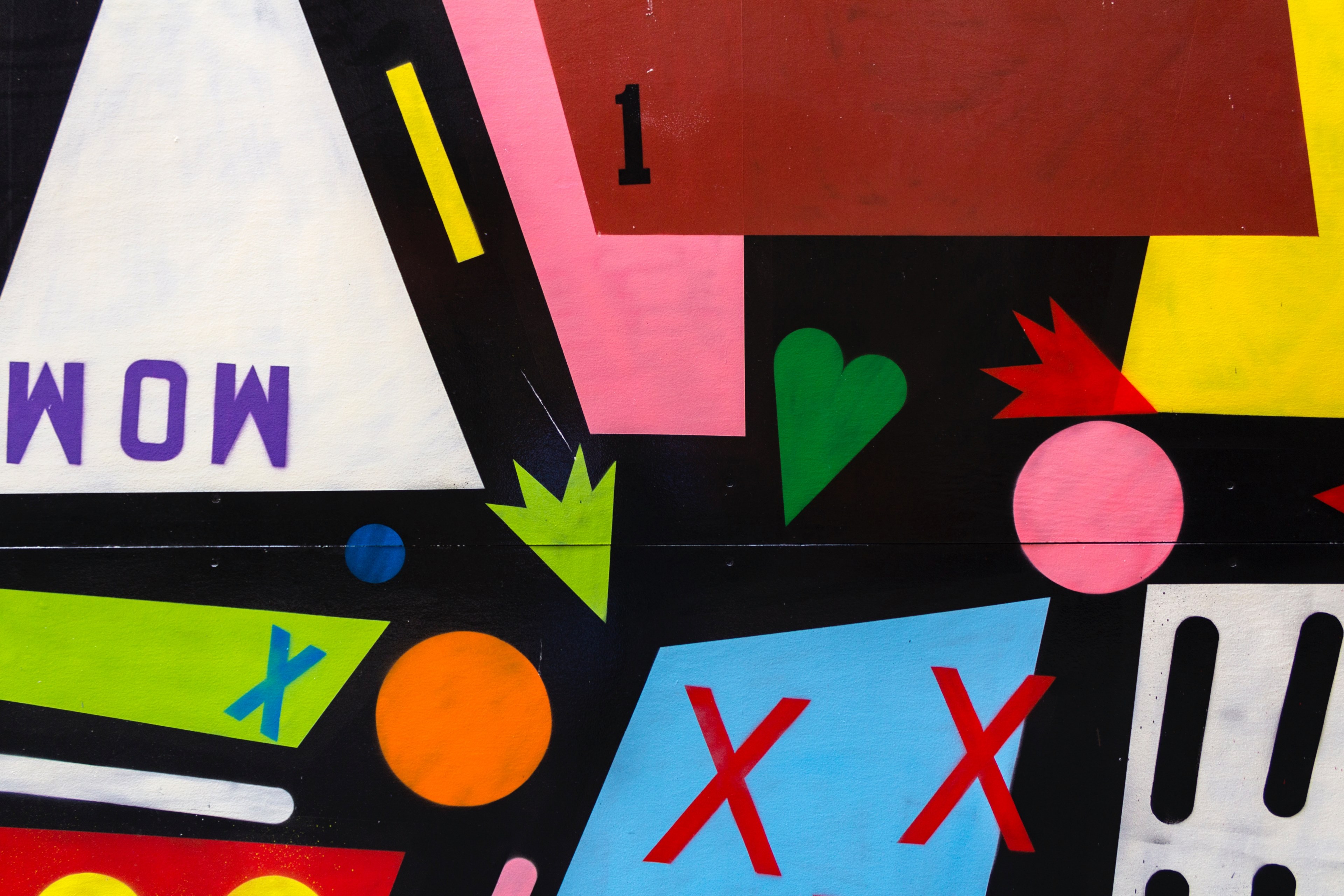 street art with simple geometric shapes in various colors, wow 4k, HD Wallpaper