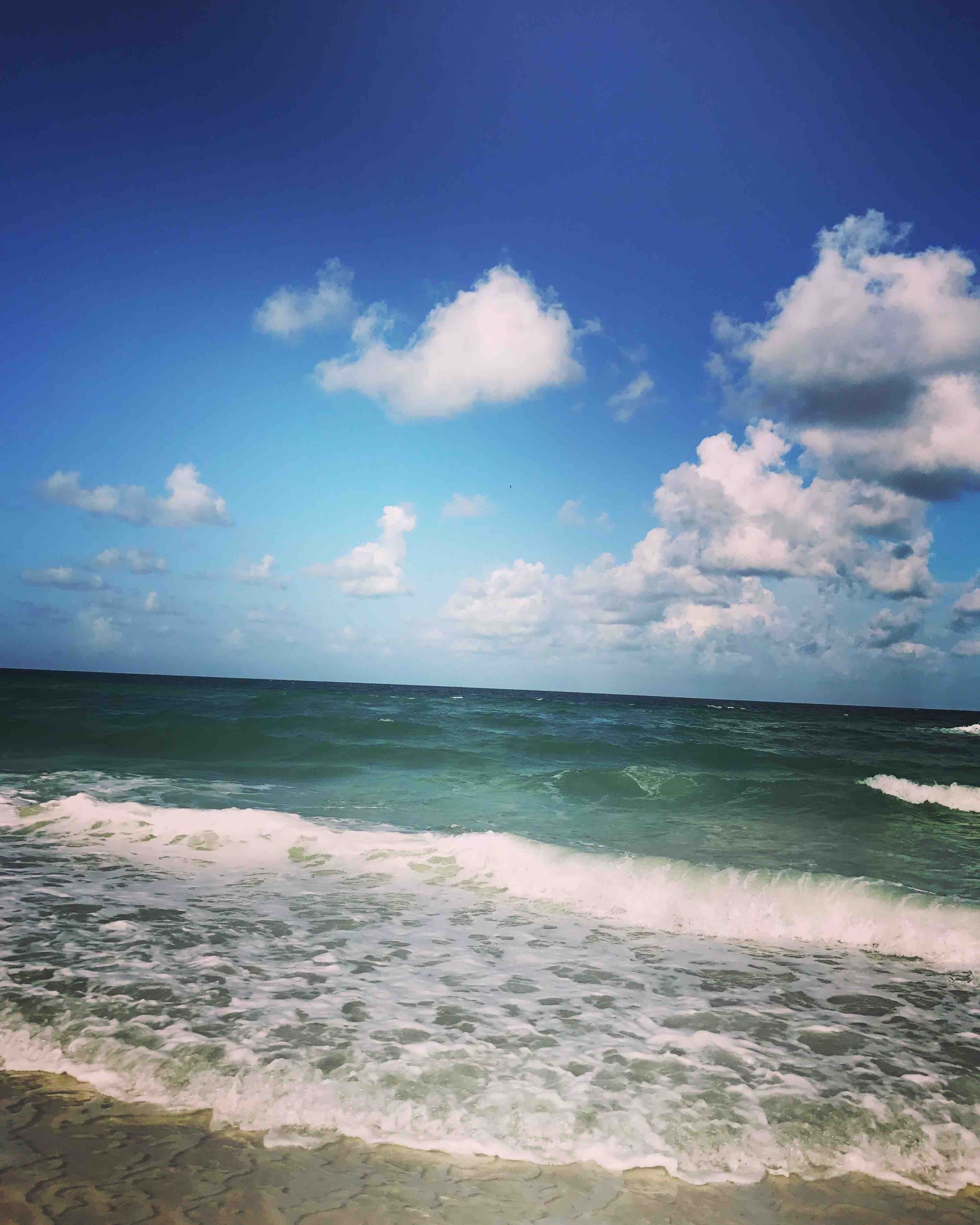 wafe horizon sand and sea hd, 4k, Phone HD Wallpaper