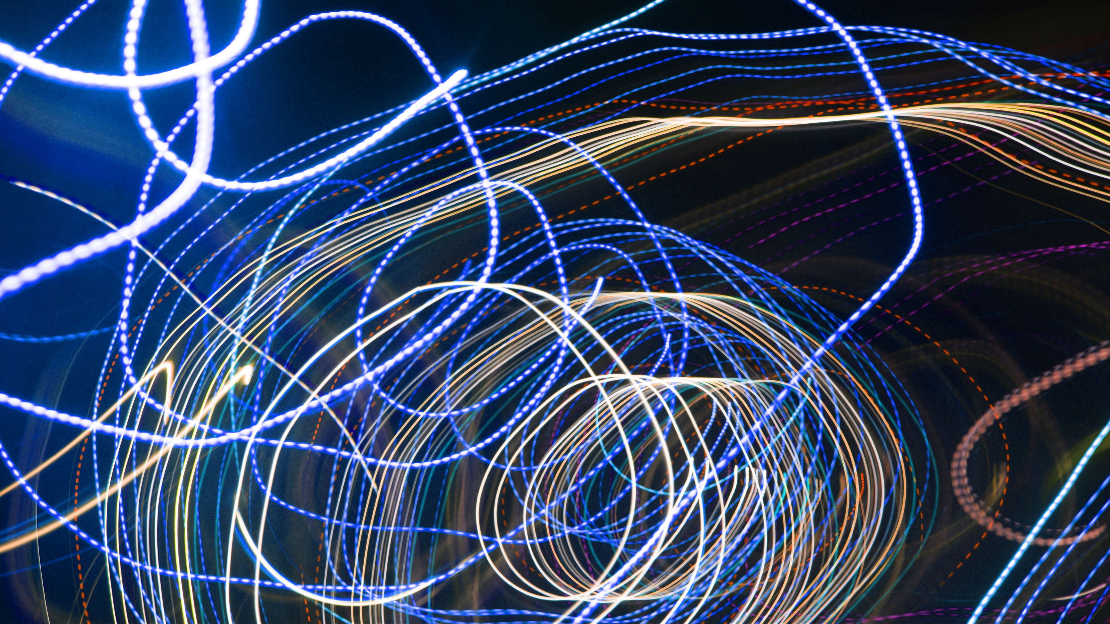 lines, bands, glows, 4k, HD Wallpaper