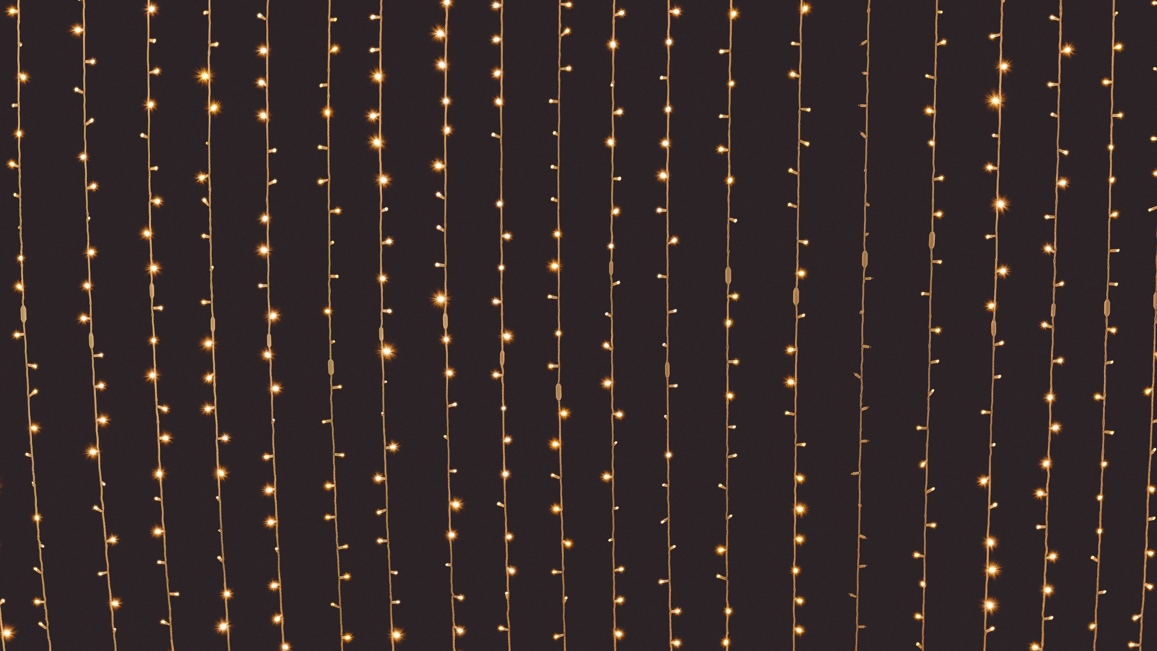 garlands, light, electricity, 4k, HD Wallpaper