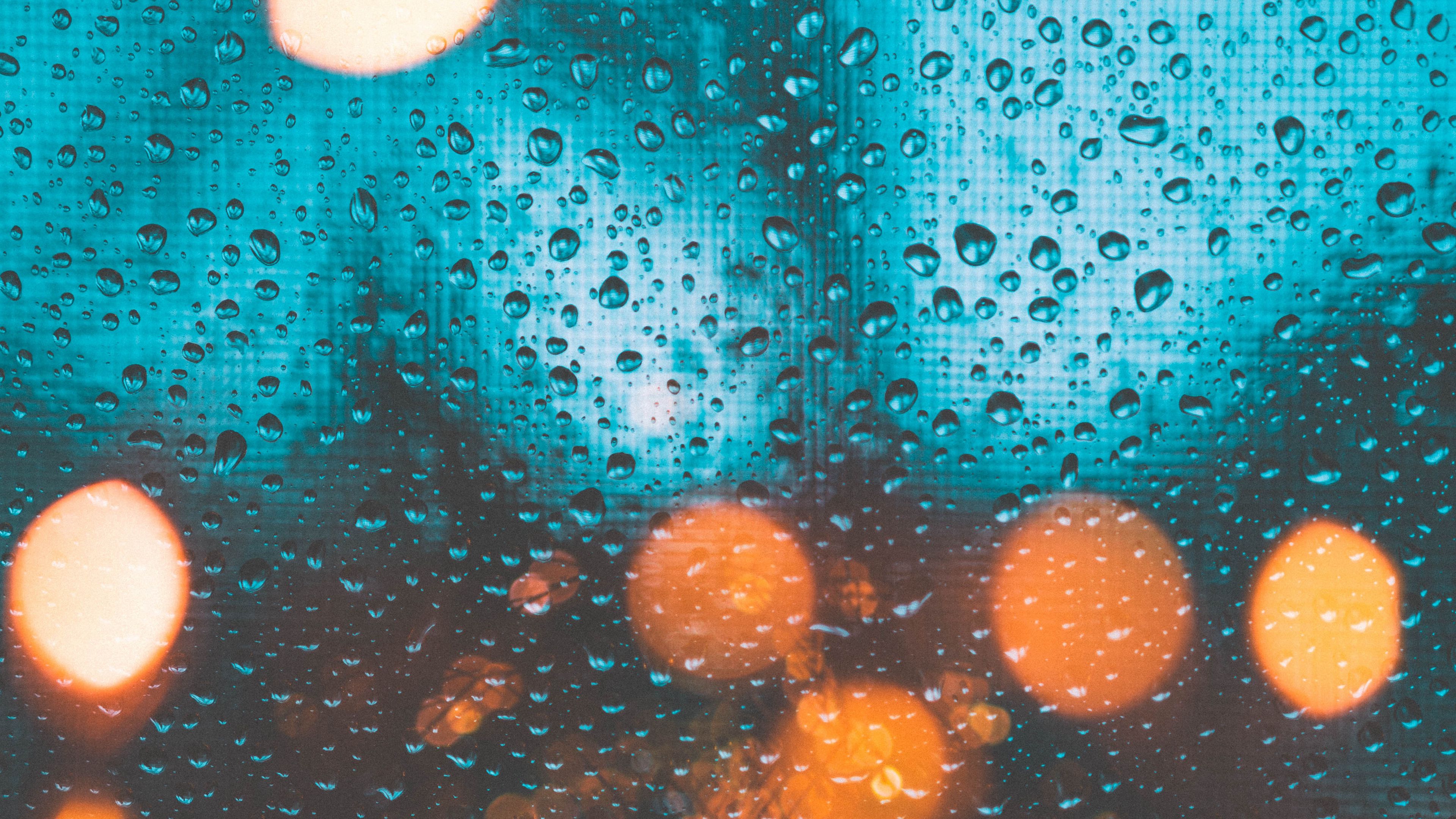 drops, surface, glare, circles, 4k, HD Wallpaper