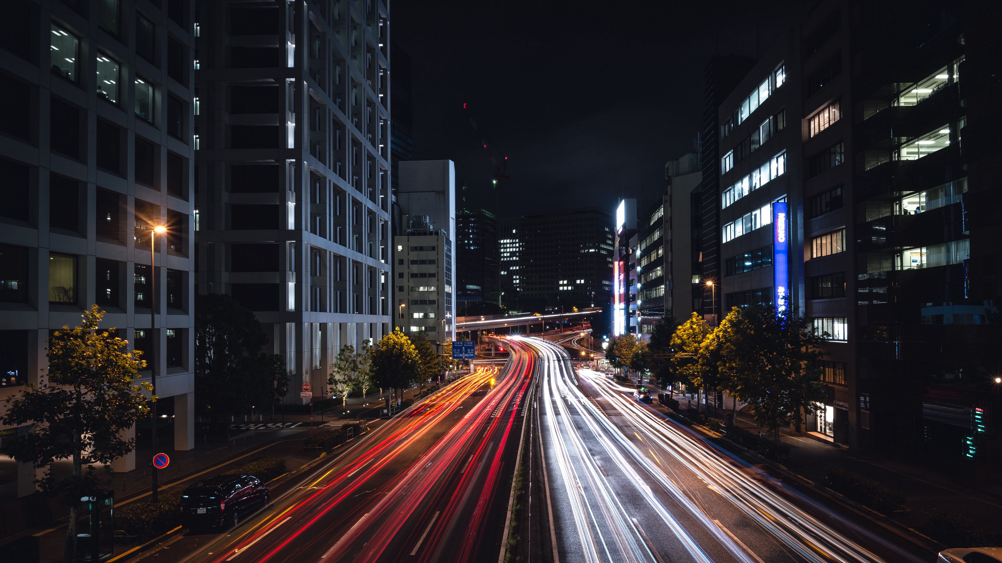akasaka, minato, japan, night city, 4k, HD Wallpaper