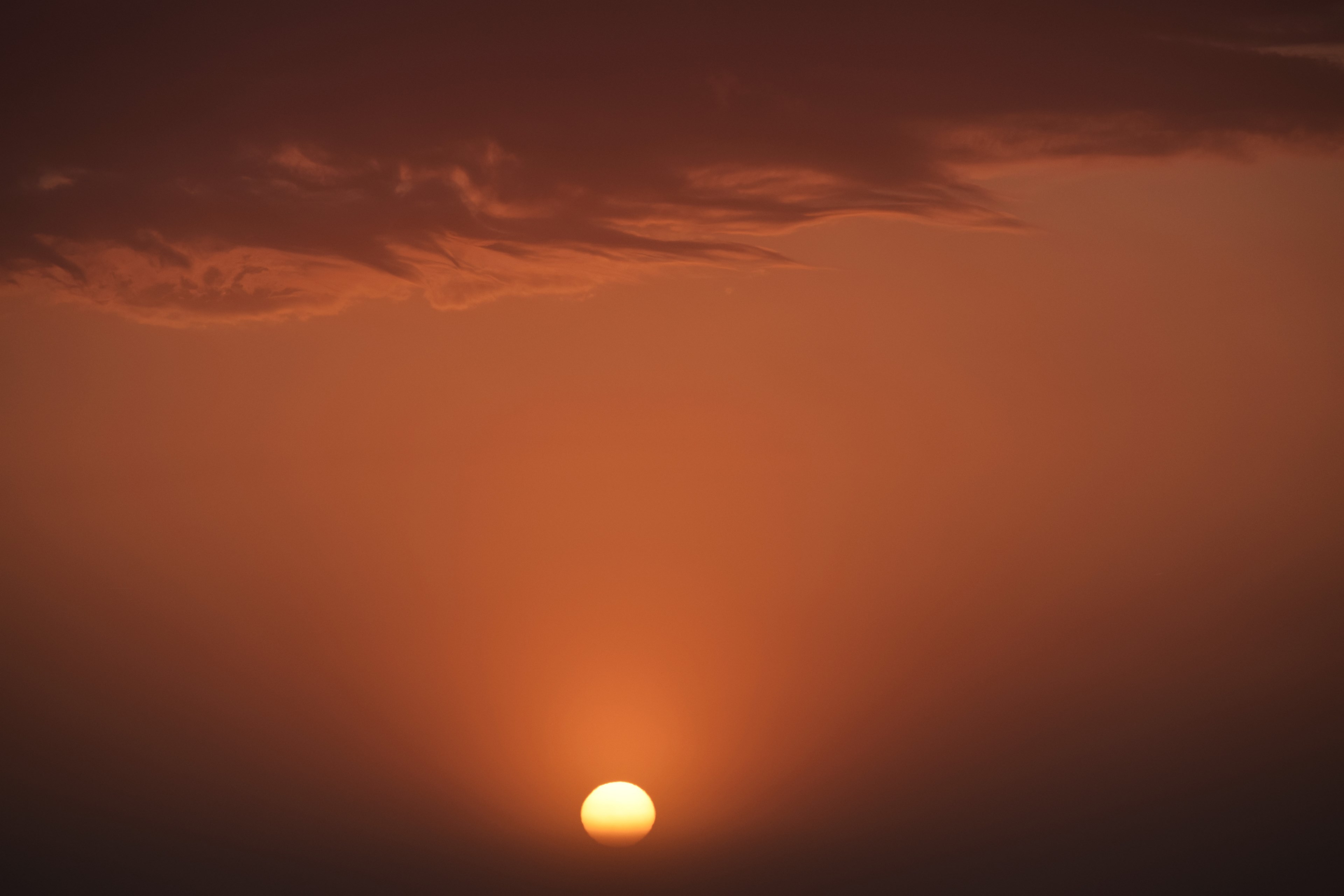 orange sky sky shadow and dusk 4k, HD Wallpaper