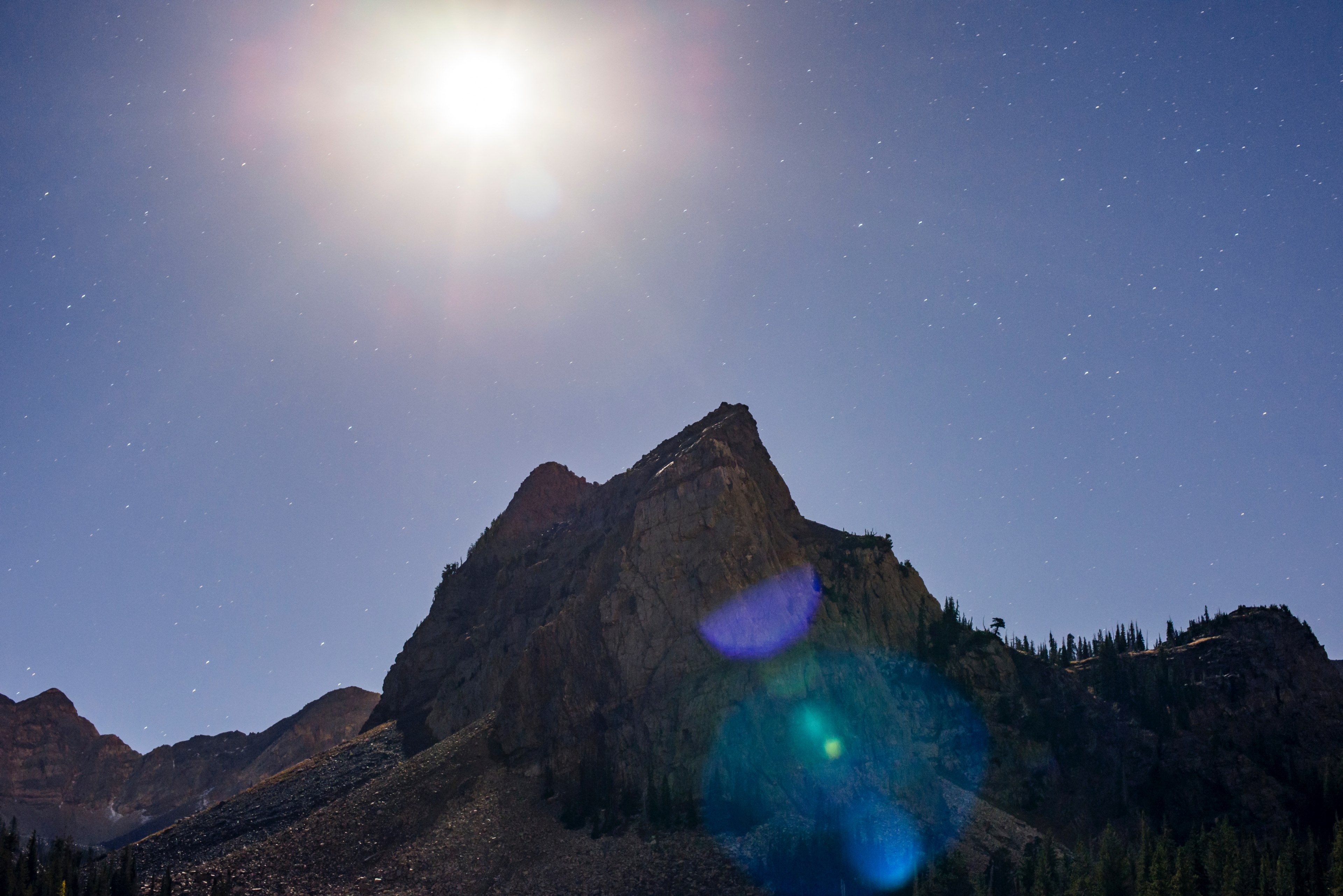 sundial peak under moonlight 4k, HD Wallpaper