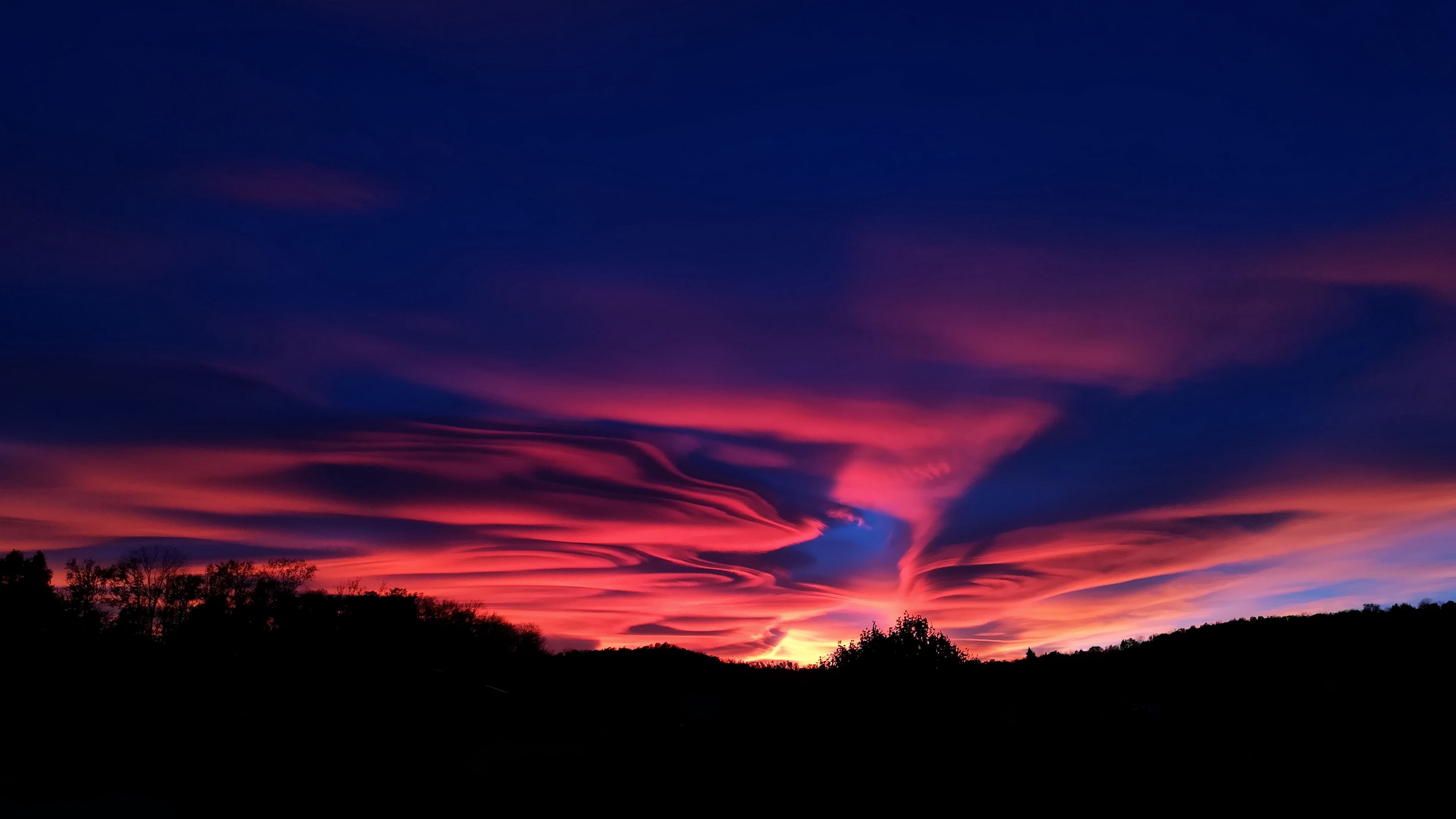 sky, sunset, clouds, 4k, HD Wallpaper
