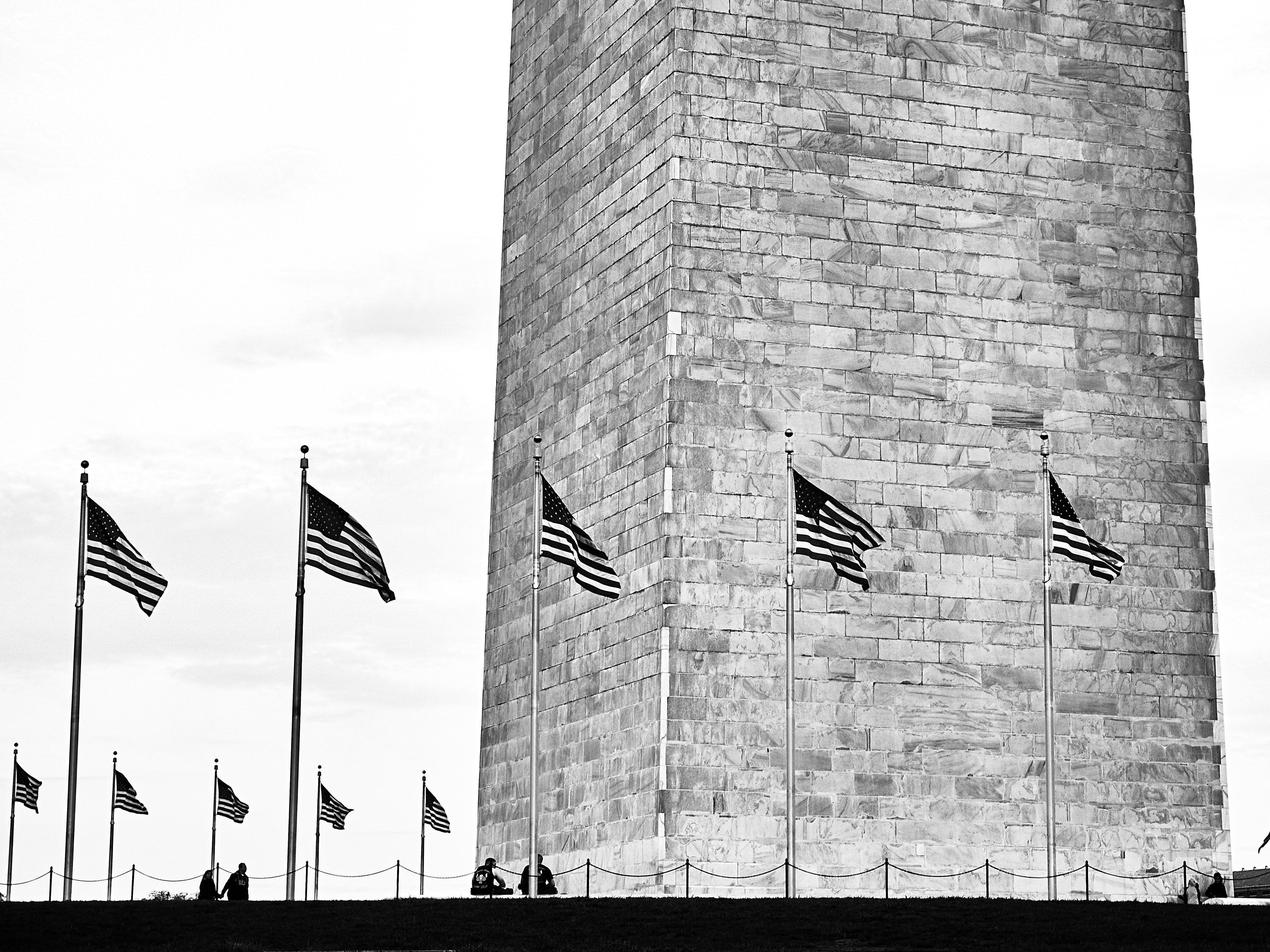 patriotic black and white monument and washington 4k, HD Wallpaper