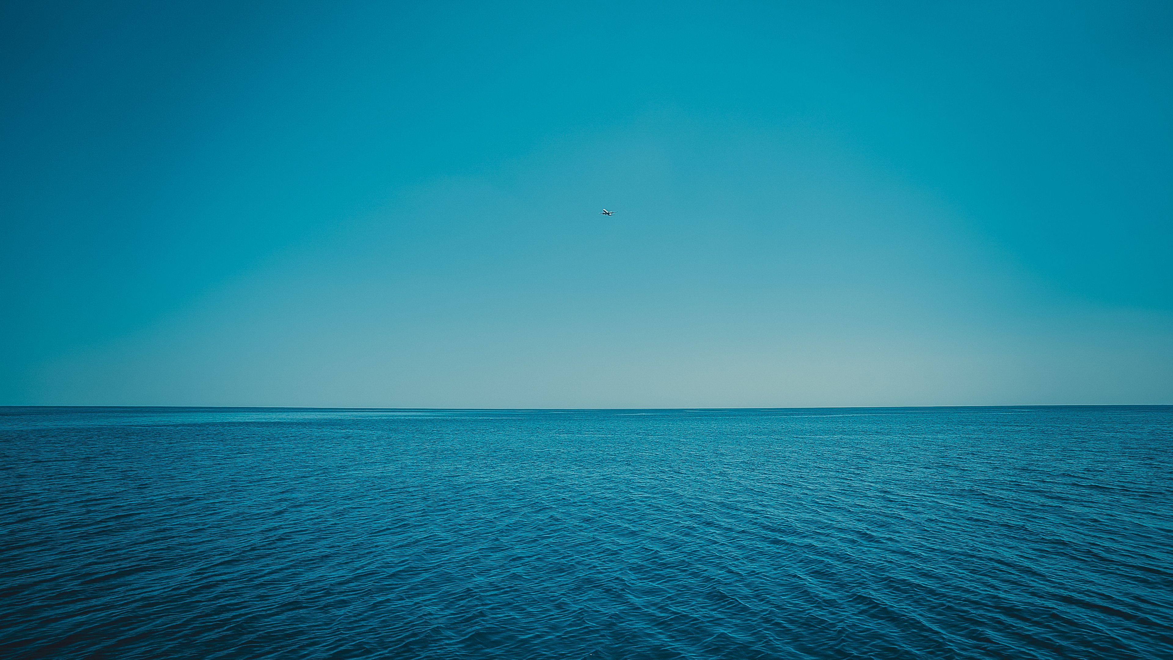 sea, horizon, sky, 4k, HD Wallpaper