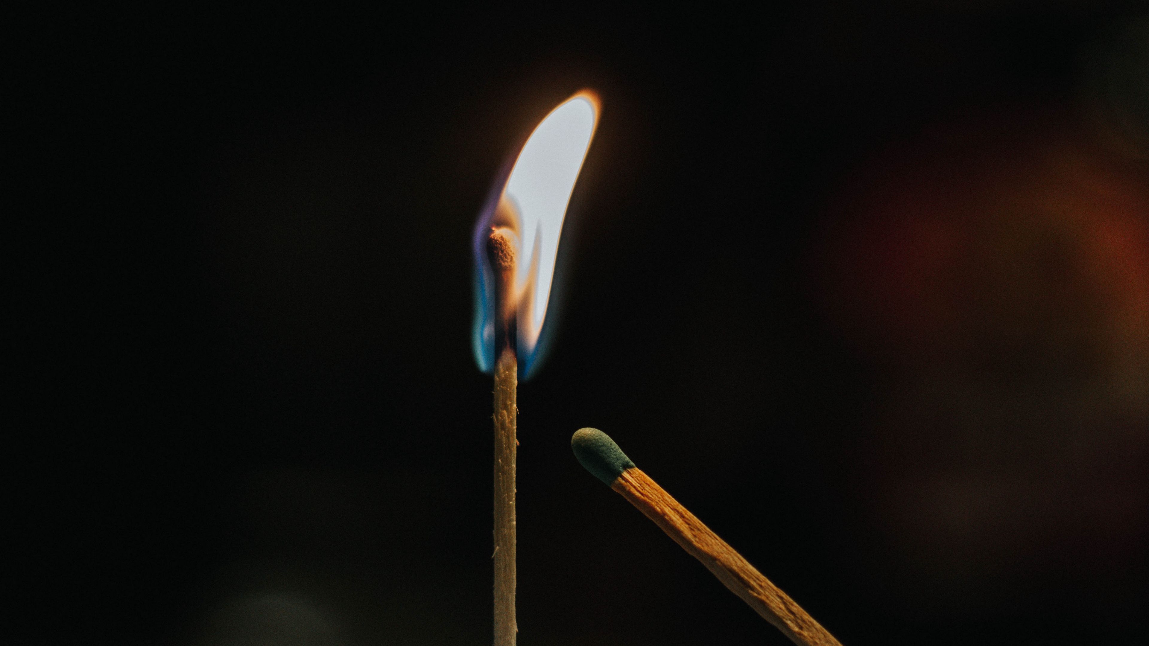 matches, fire, flames, 4k, HD Wallpaper
