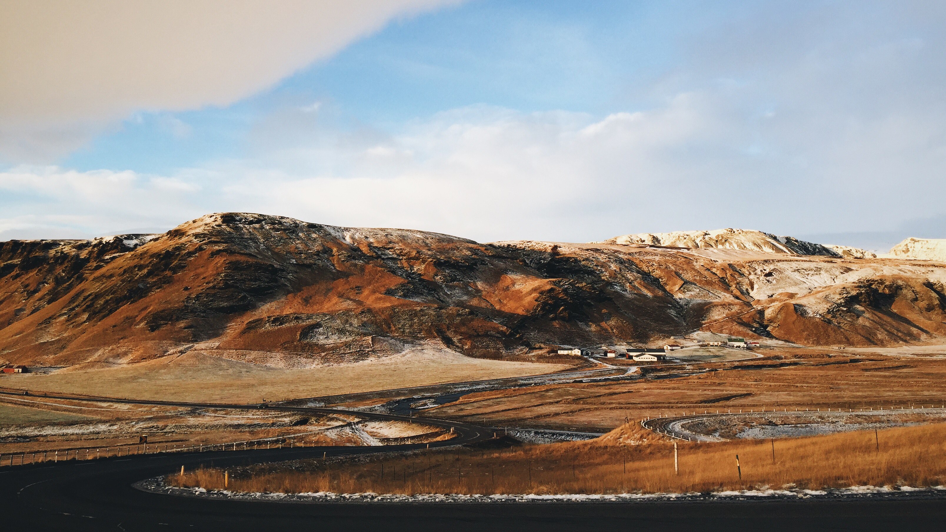 fire and ice volcano glacier and mountain 4k, HD Wallpaper