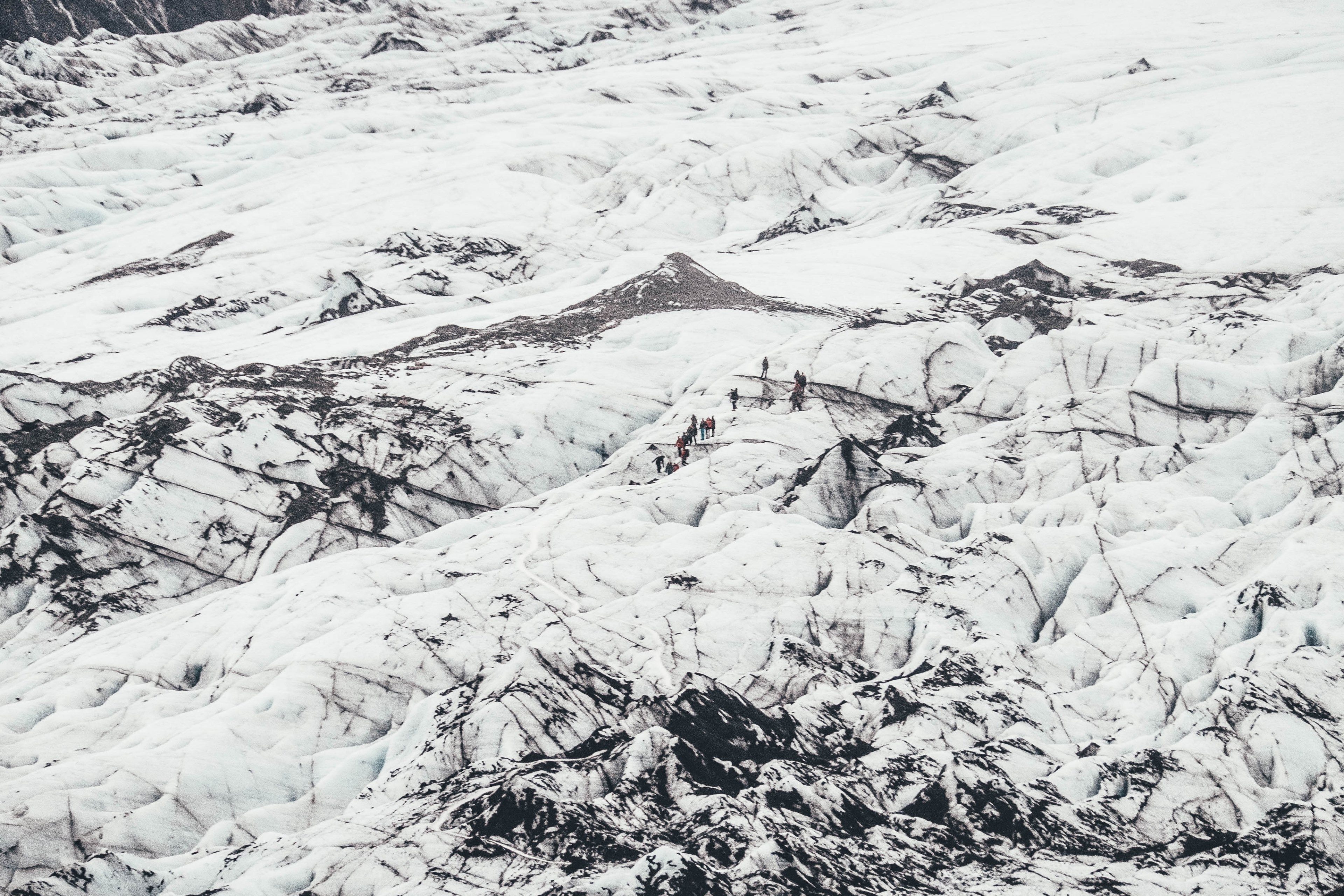 cold snow ice and climber 4k, HD Wallpaper
