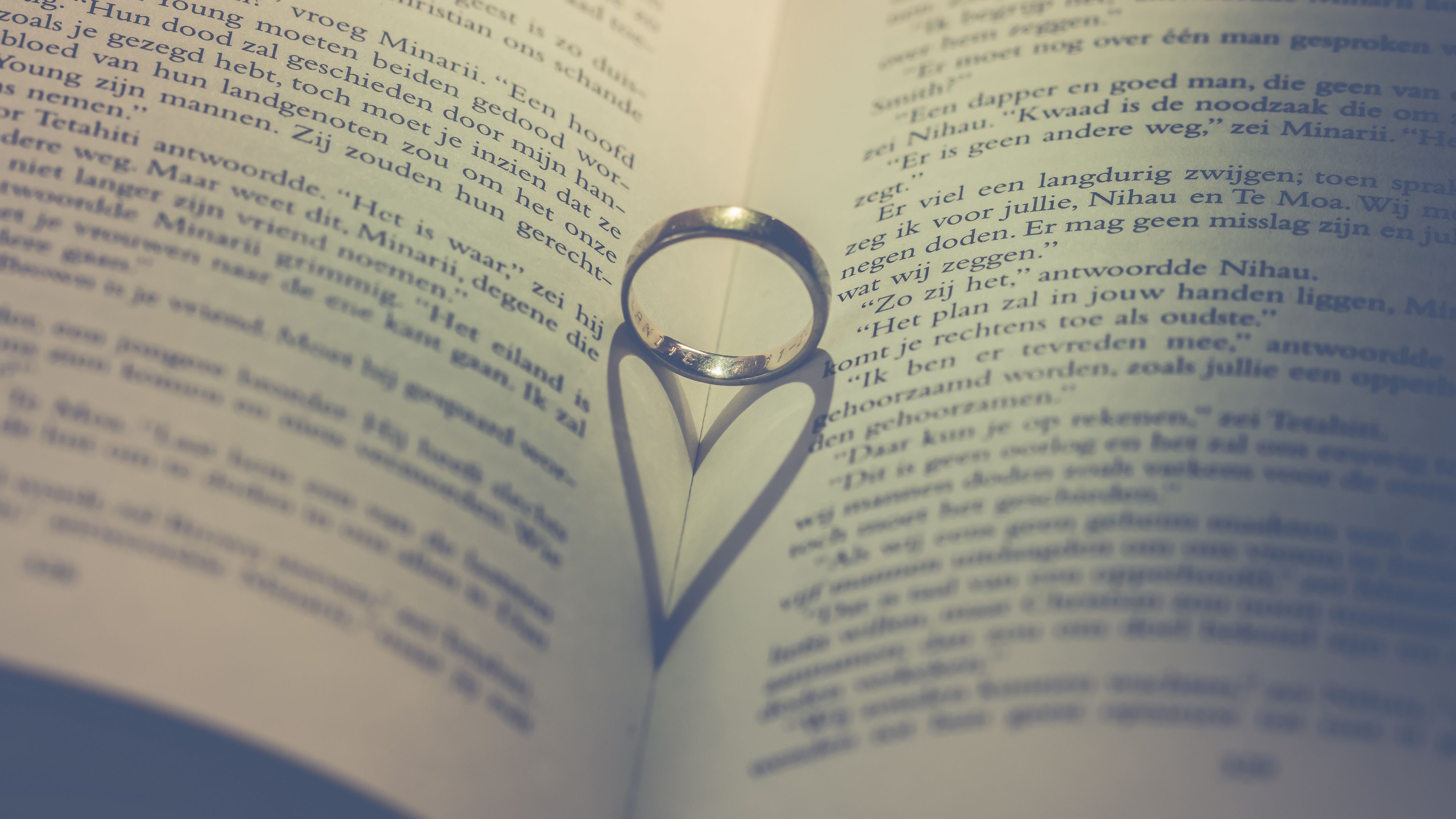 book, ring, heart, love, 4k, HD Wallpaper