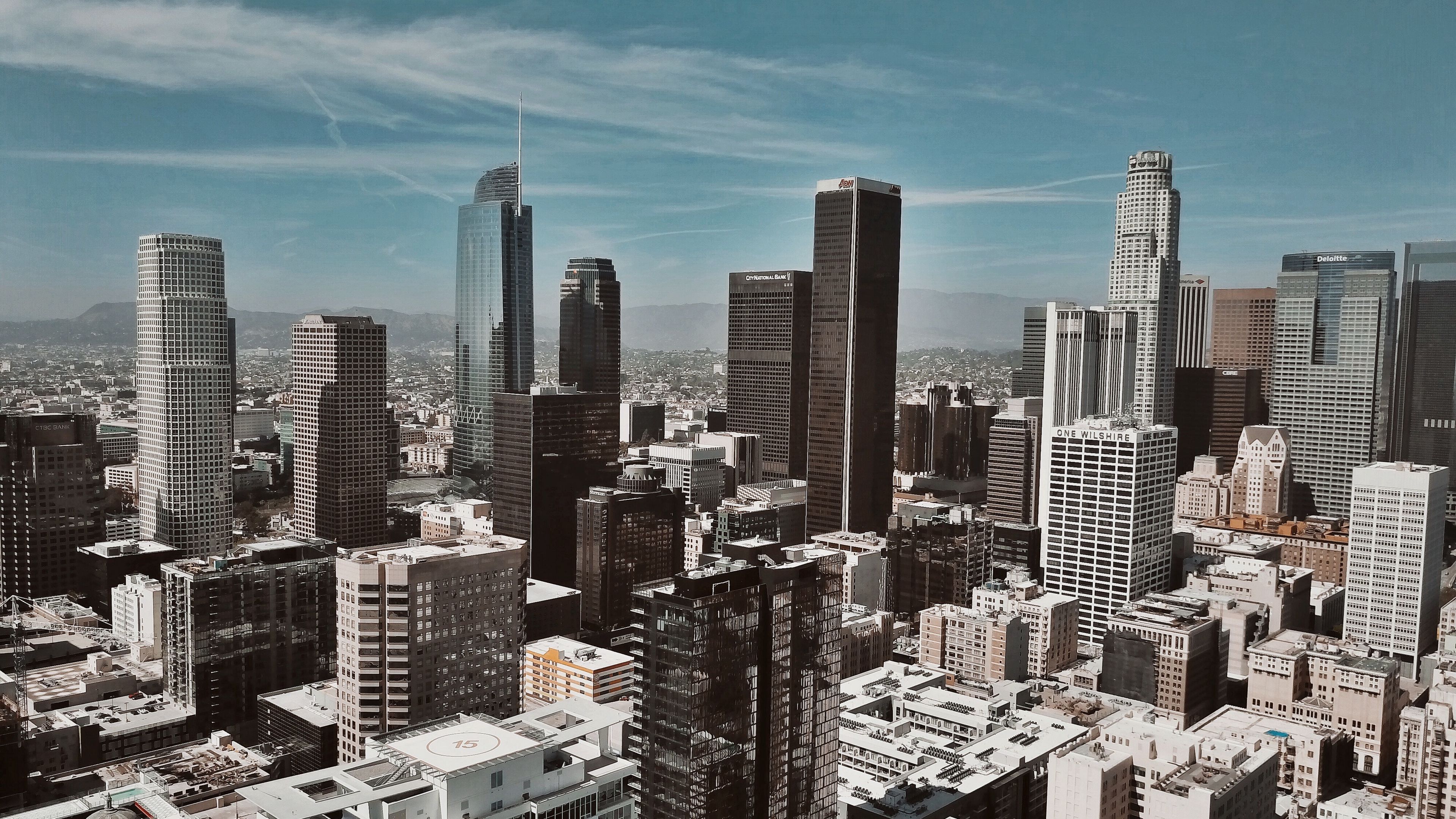 skyscrapers, buildings, top view, 4k, HD Wallpaper