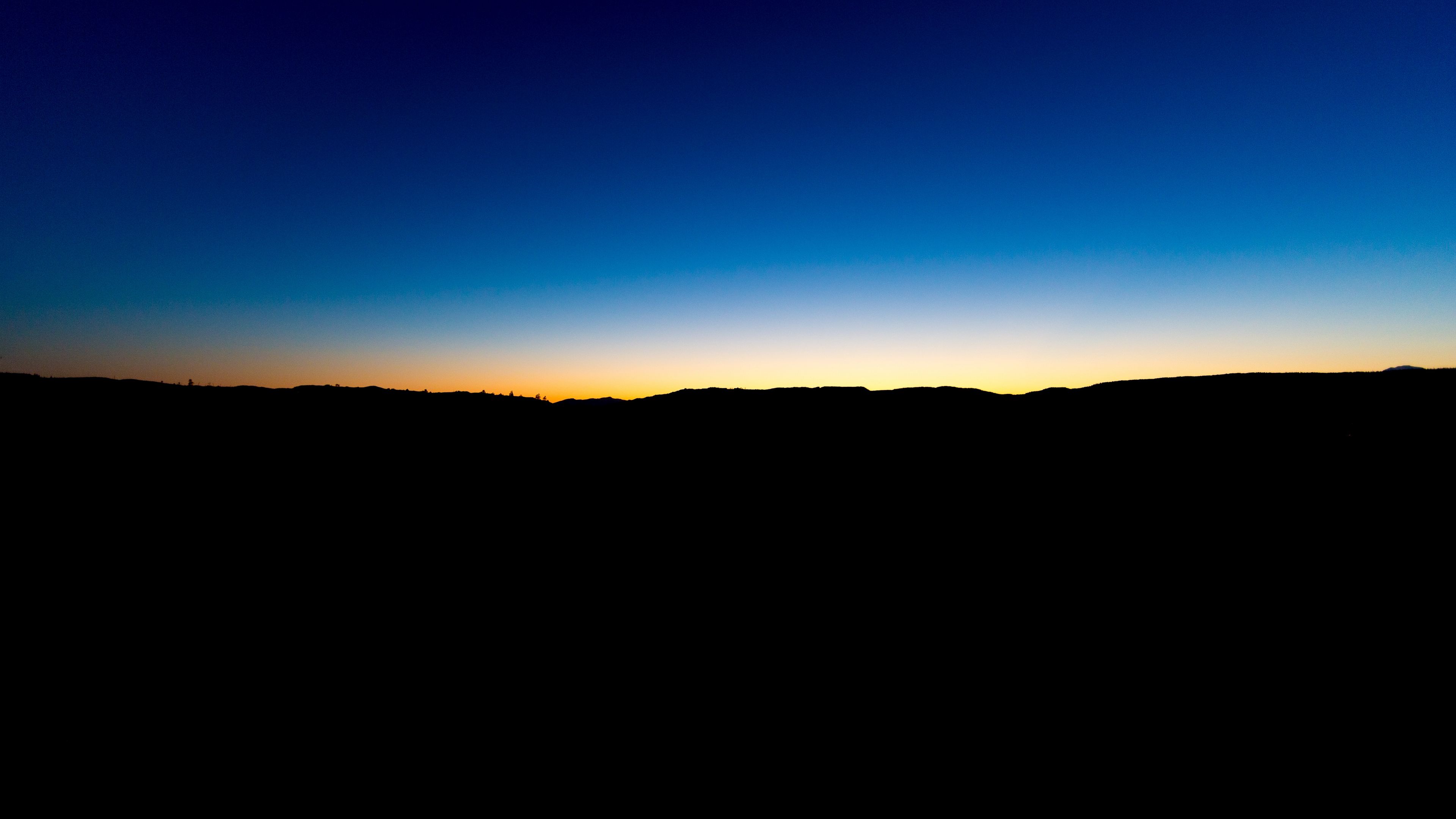 horizon, sky, sunset, night, 4k, HD Wallpaper