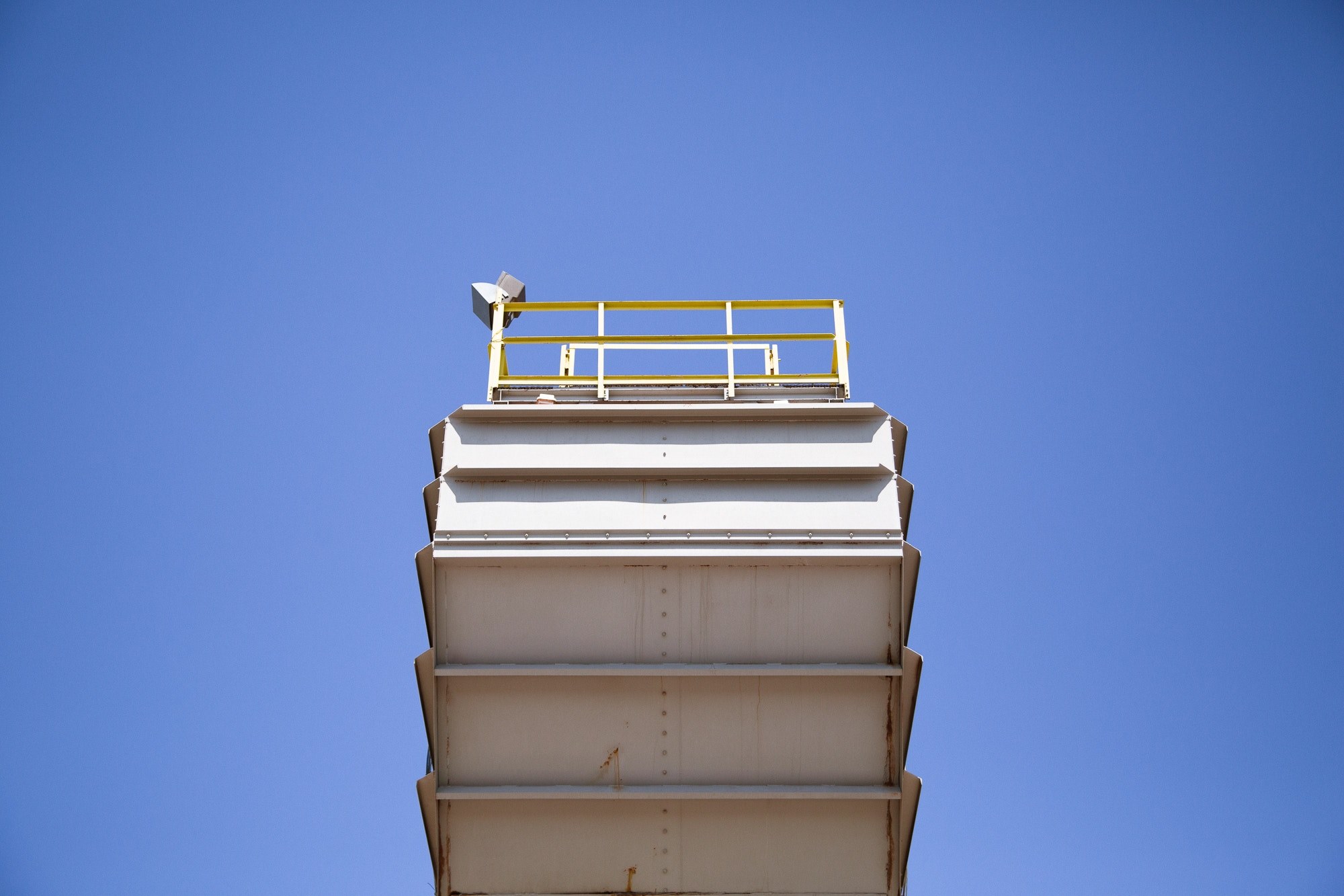 a low angle shot of a high steel platform against a blue sky, observation platform 4k, HD Wallpaper