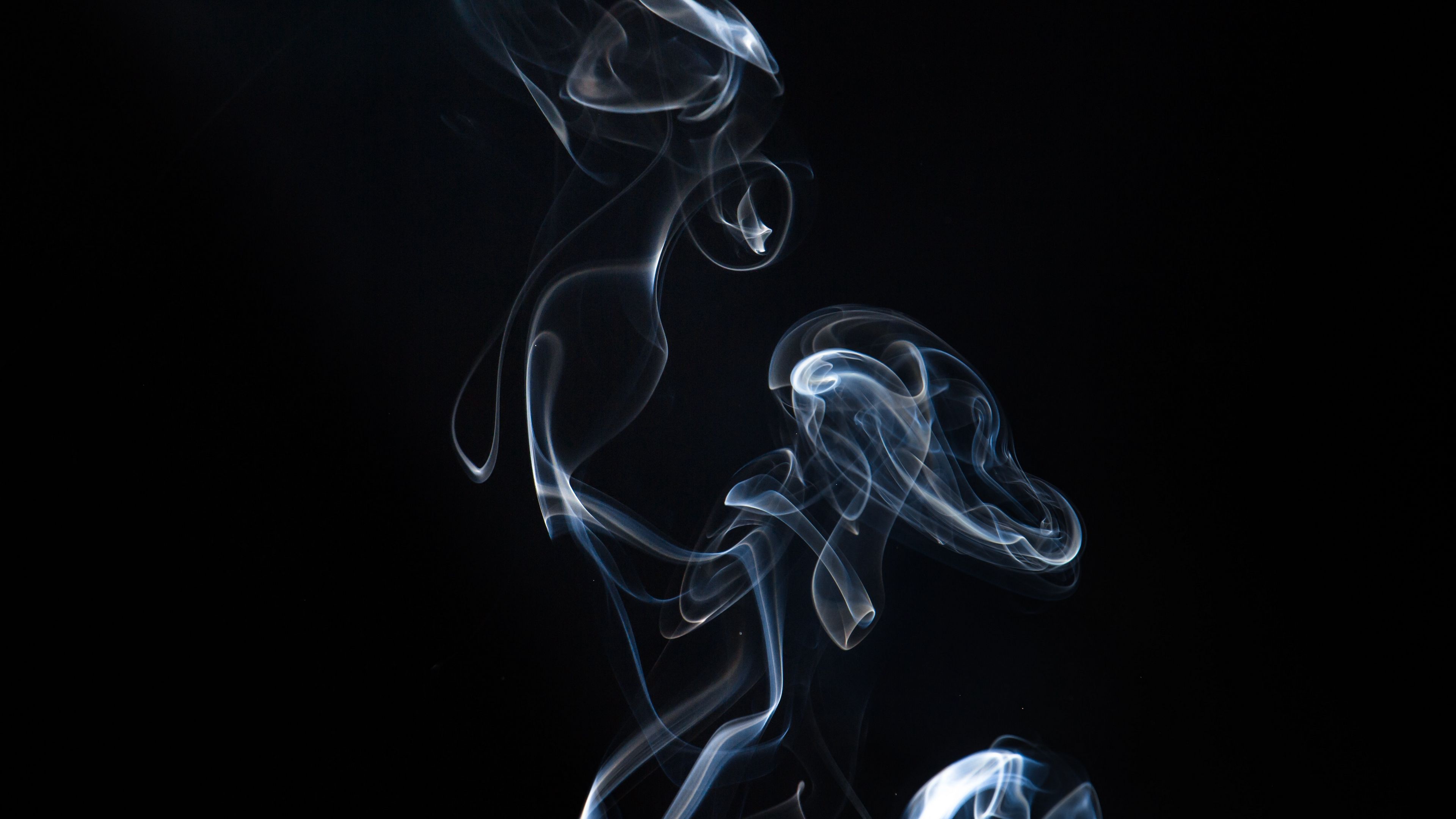 smoke, shroud, dark background, 4k, HD Wallpaper