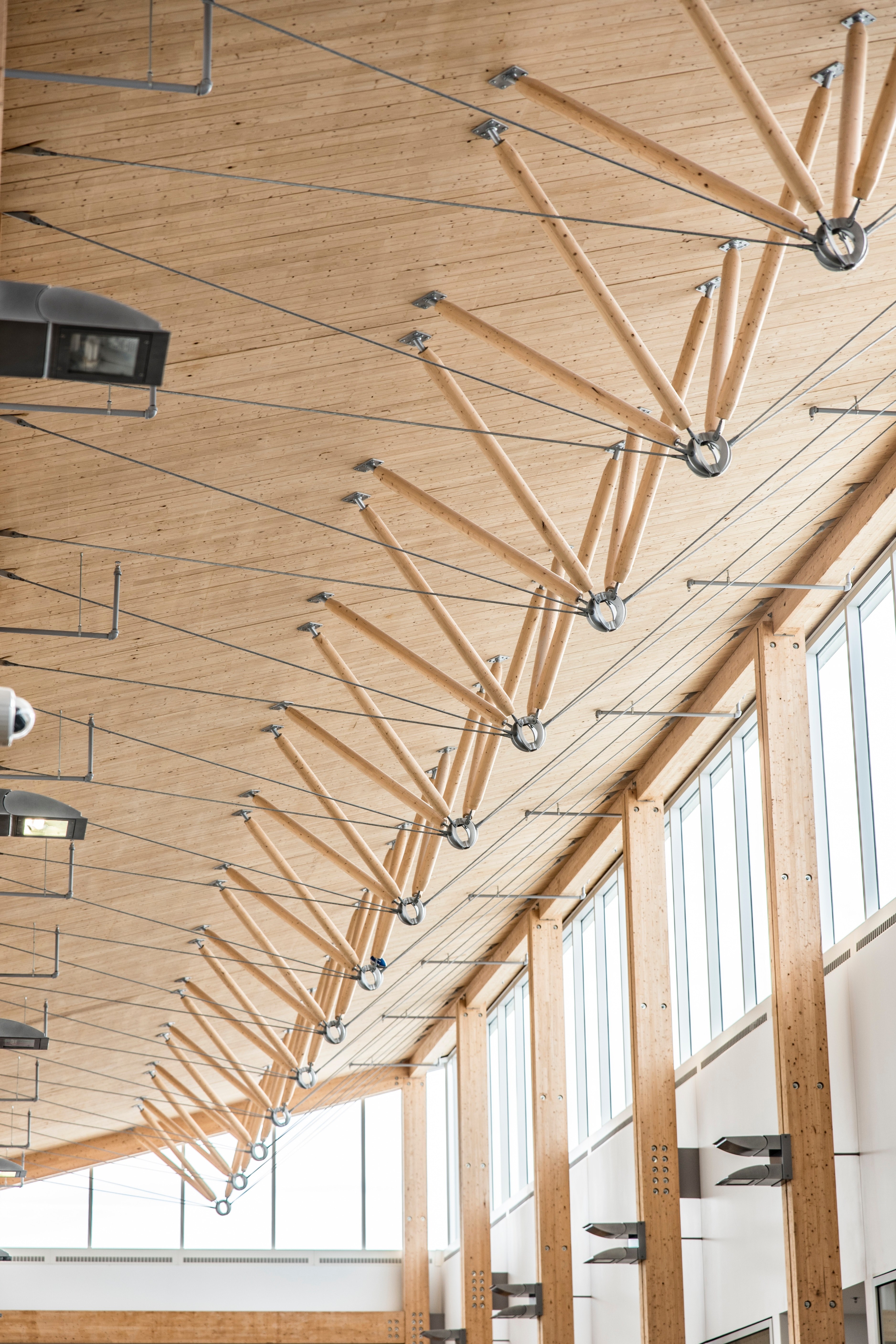 natural ceiling metal and wood hd, 4k, Phone HD Wallpaper
