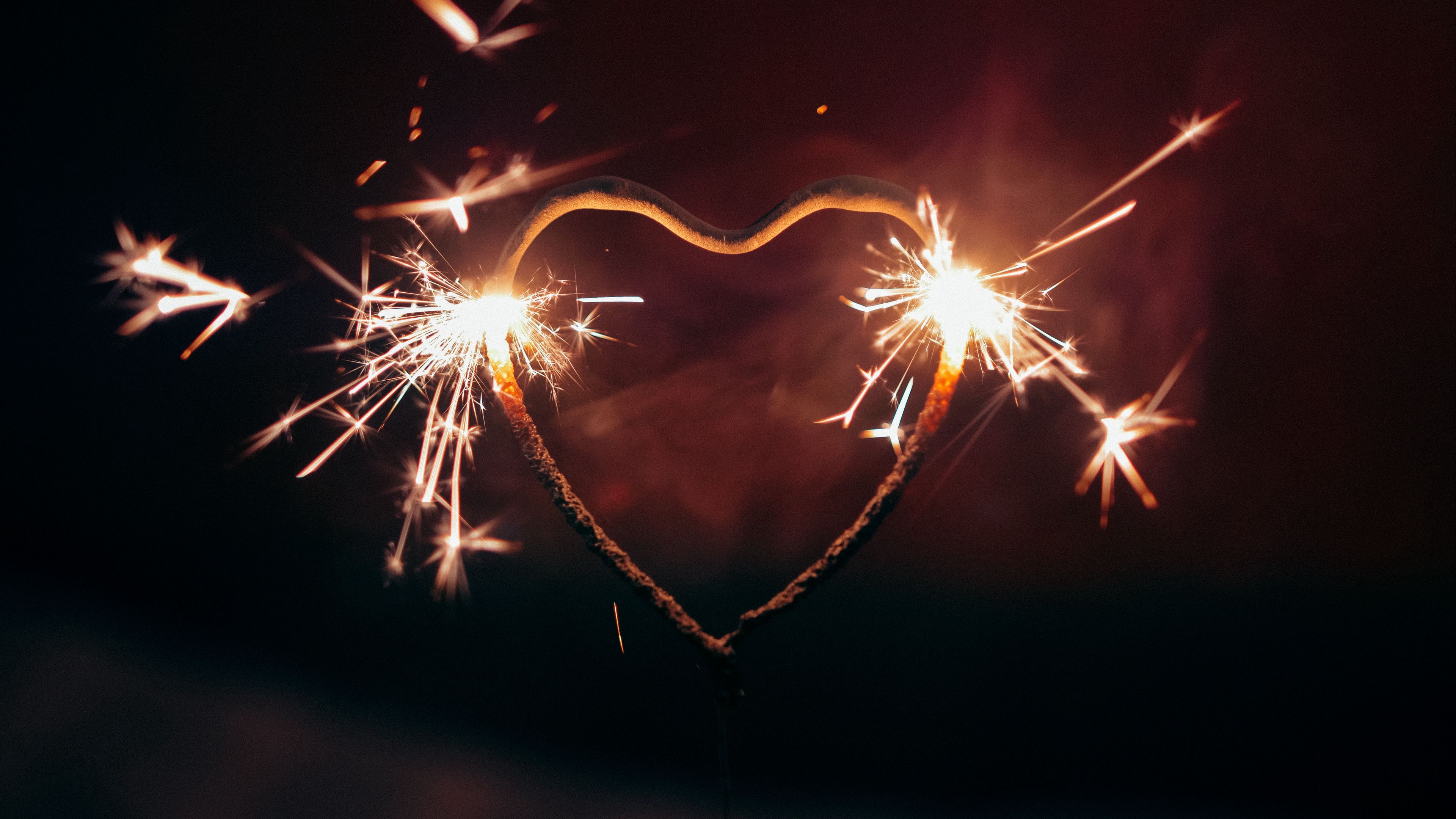 bengali fire, heart, sparks, 4k, HD Wallpaper