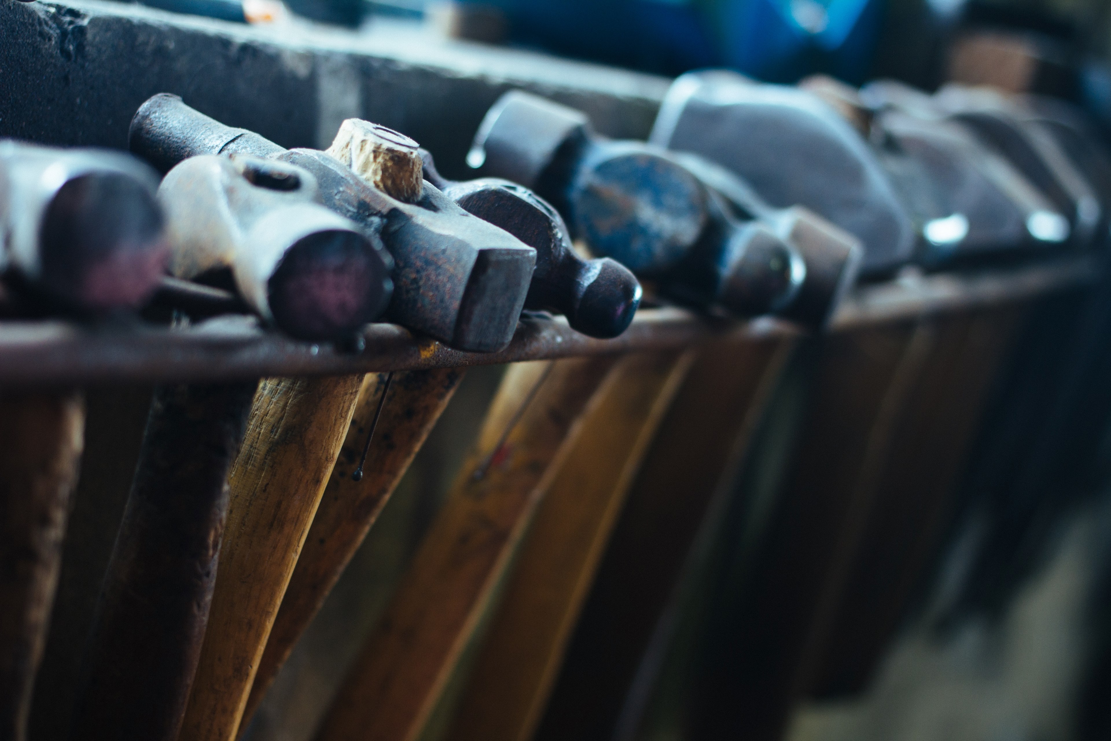 hammers and other tools arranged in a row, same but different 4k, HD Wallpaper