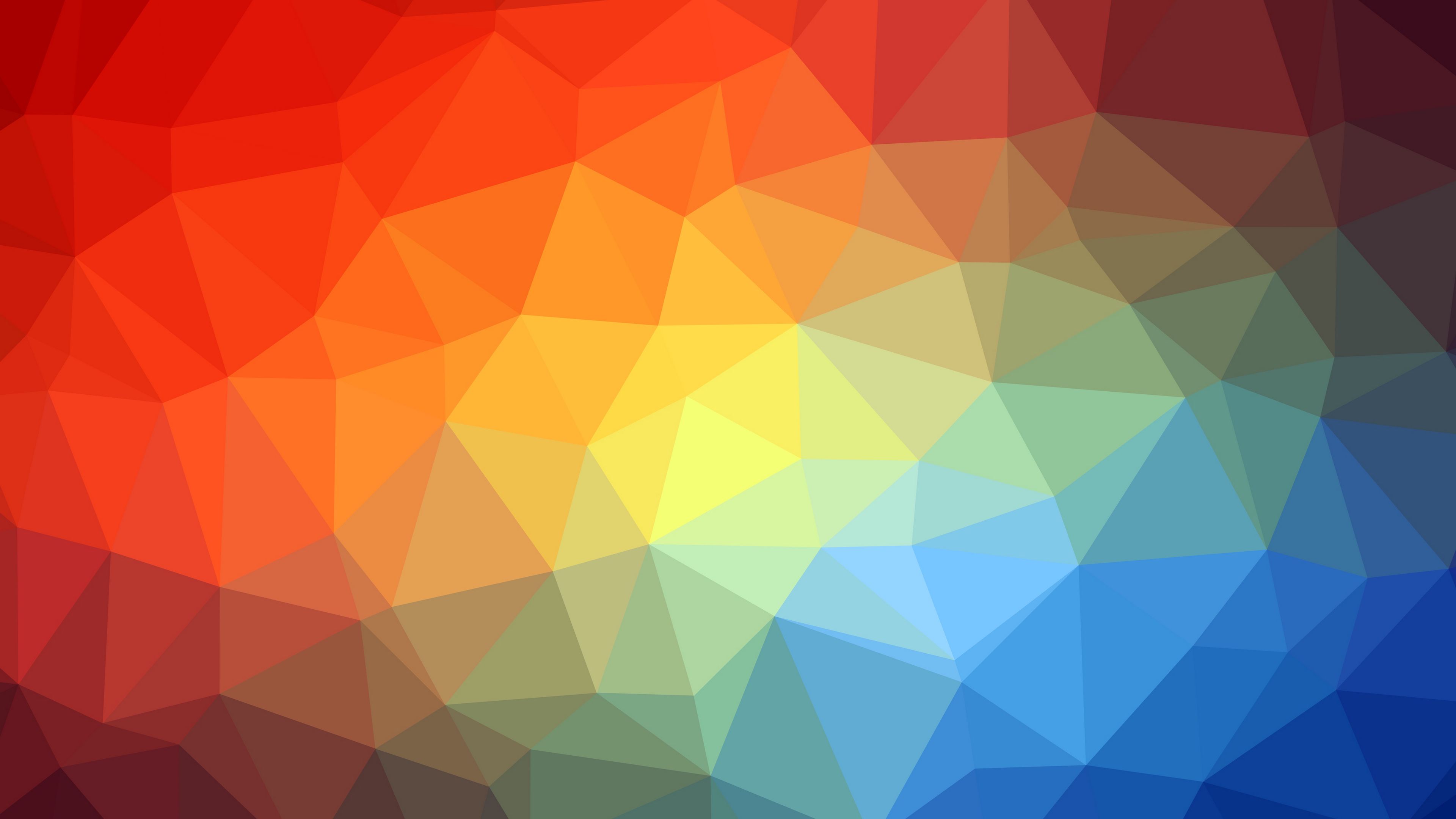triangle, geometric, multicolored, 4k, HD Wallpaper