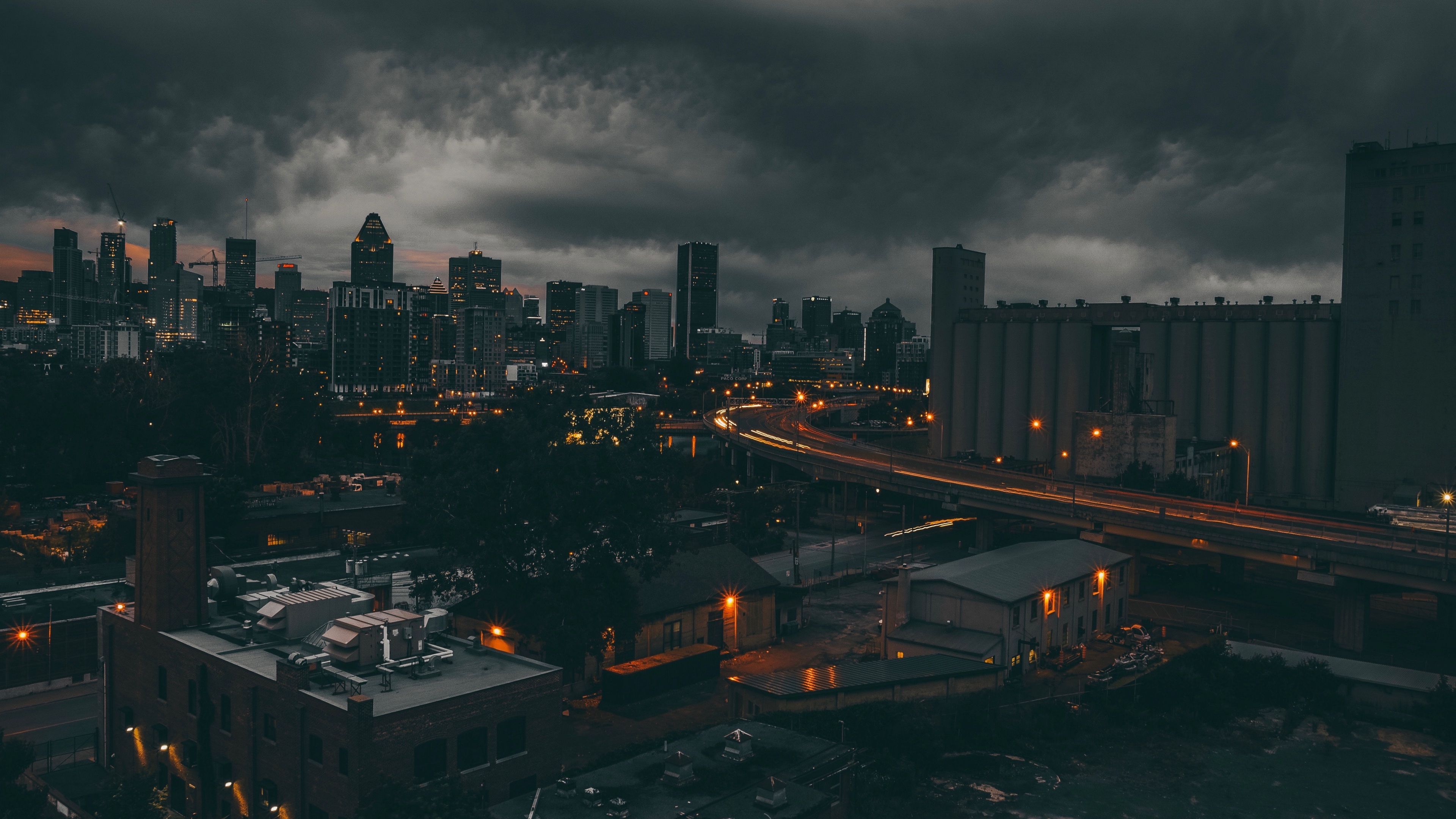 montreal, canada, night city, 4k, HD Wallpaper