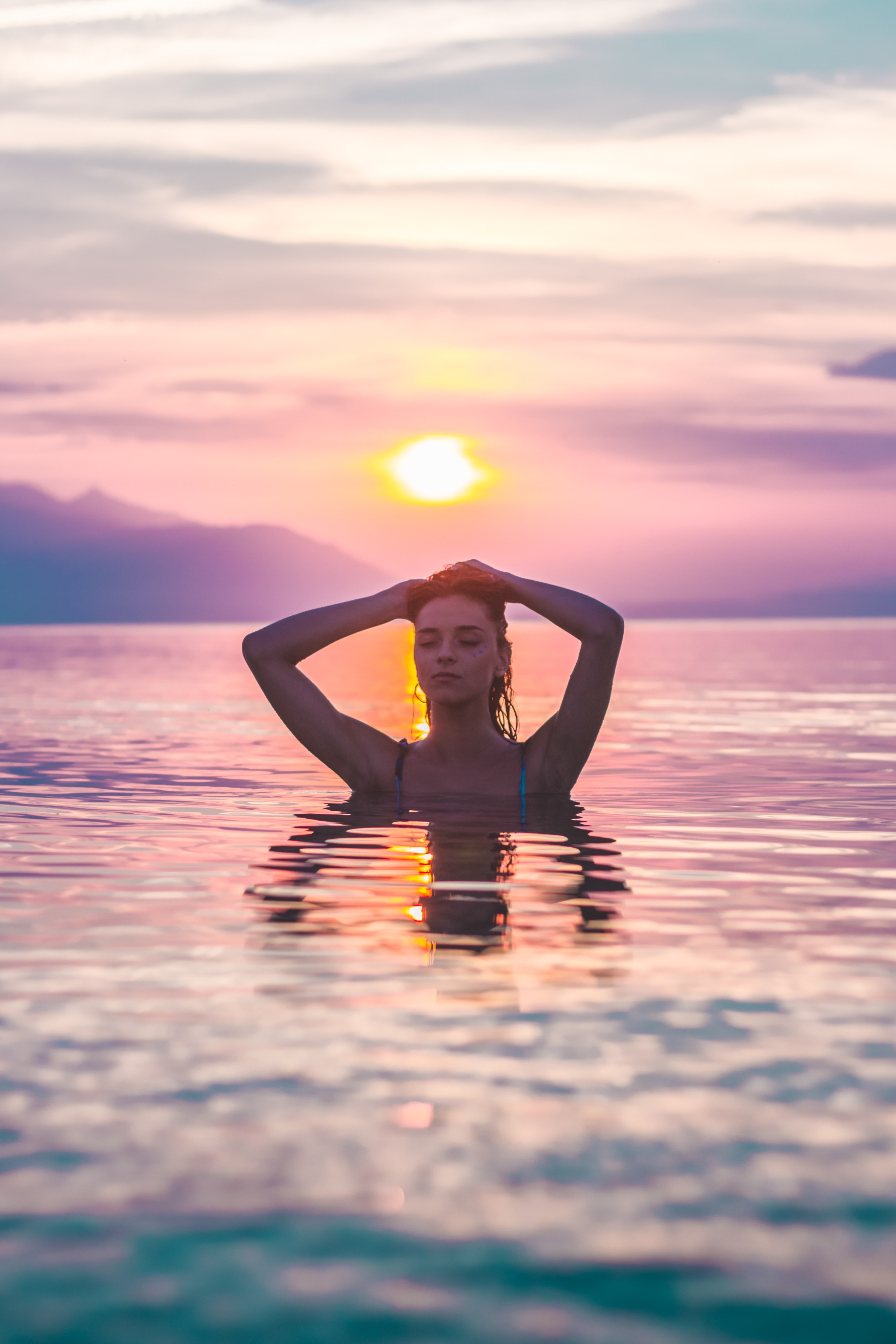 cute girl enjoying in the morning on the beach 4k, Phone HD Wallpaper
