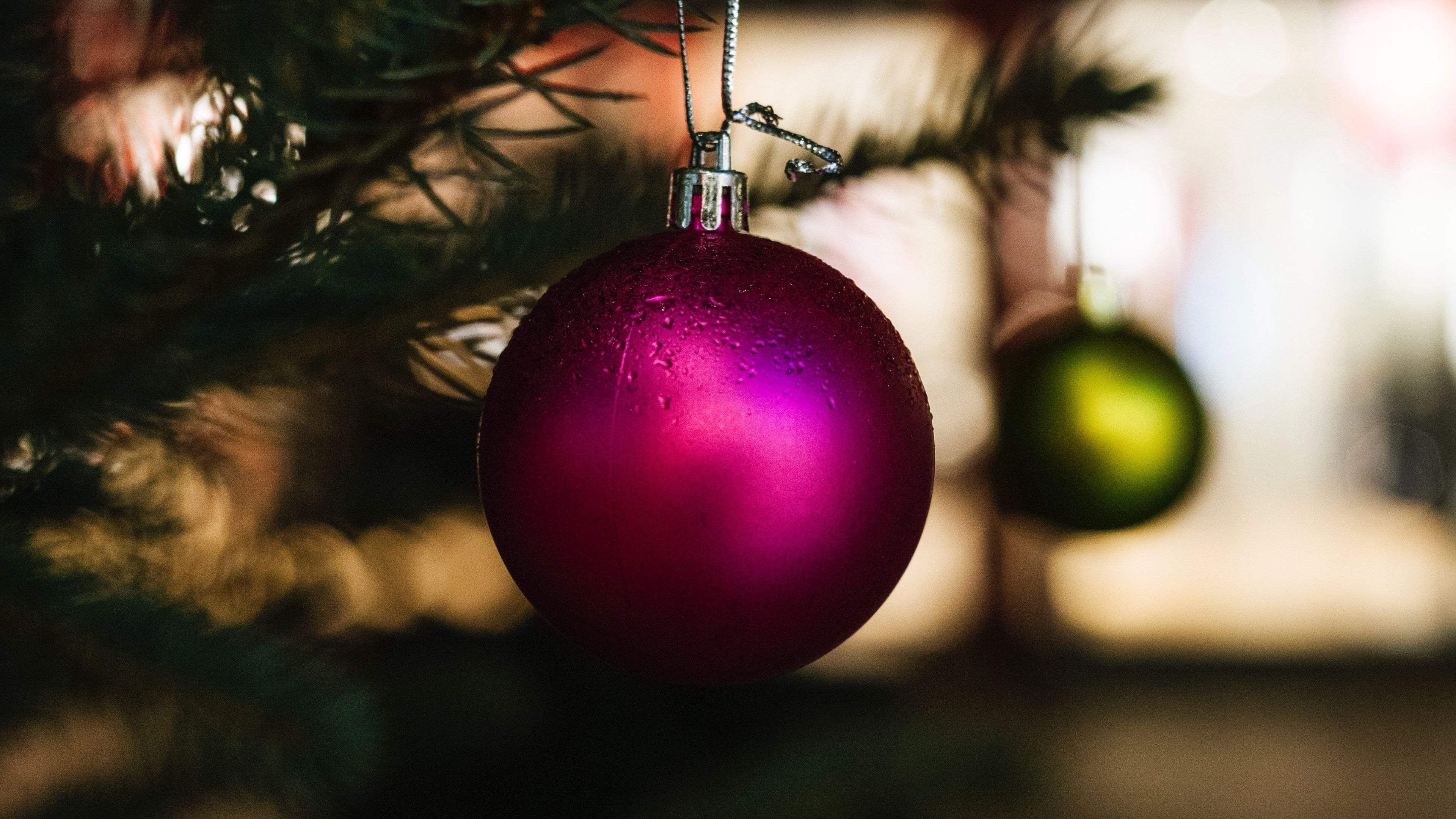ball, christmas, new year, decoration, 4k, HD Wallpaper