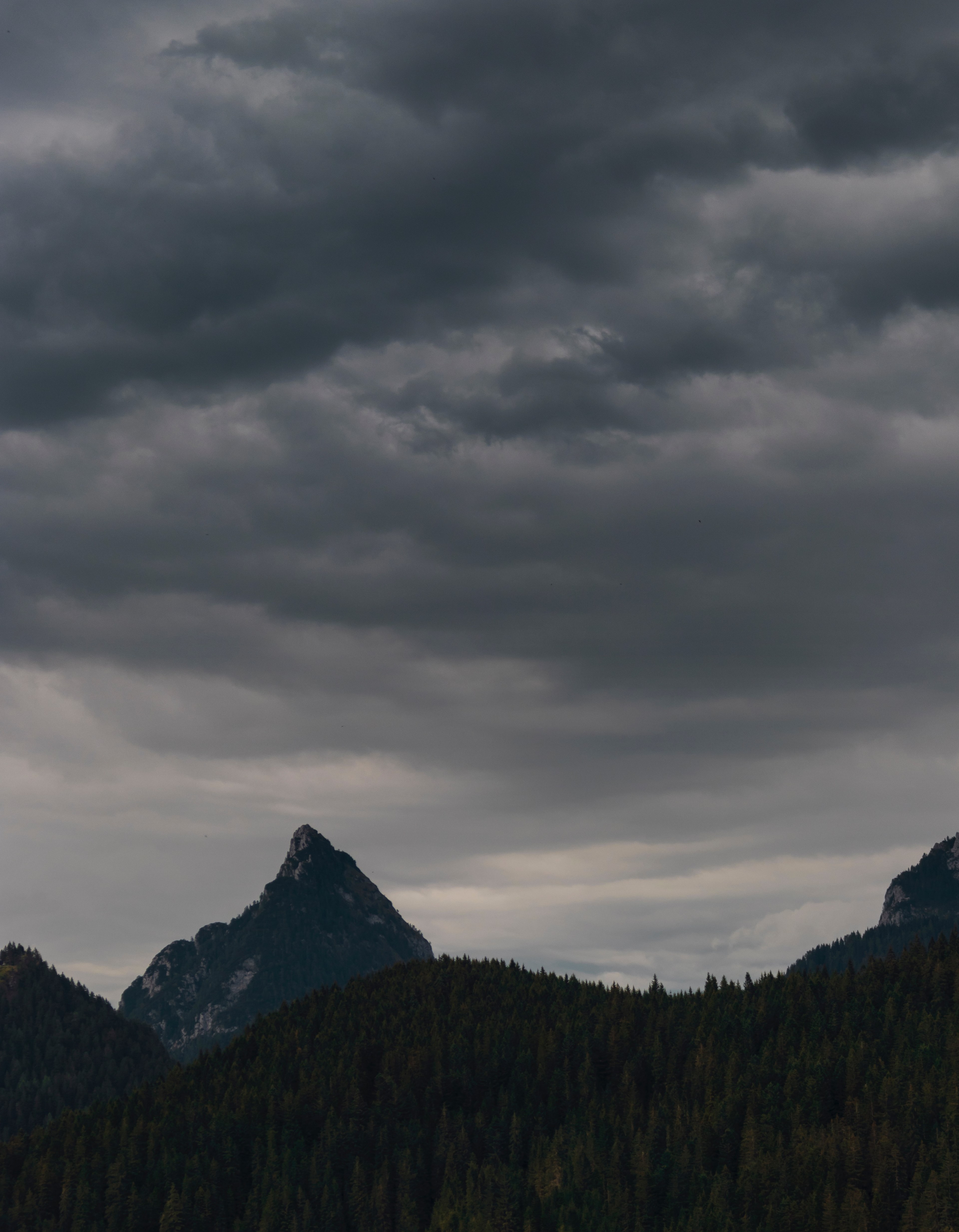 cloud moody overcast and mountain hd, 4k, Phone HD Wallpaper
